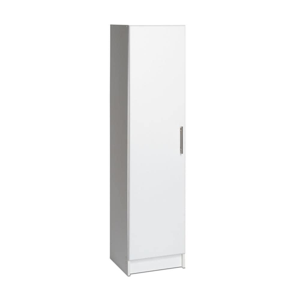 Elite 16" Narrow Cabinet White - Prepac: Versatile Storage with Adjustable Shelves