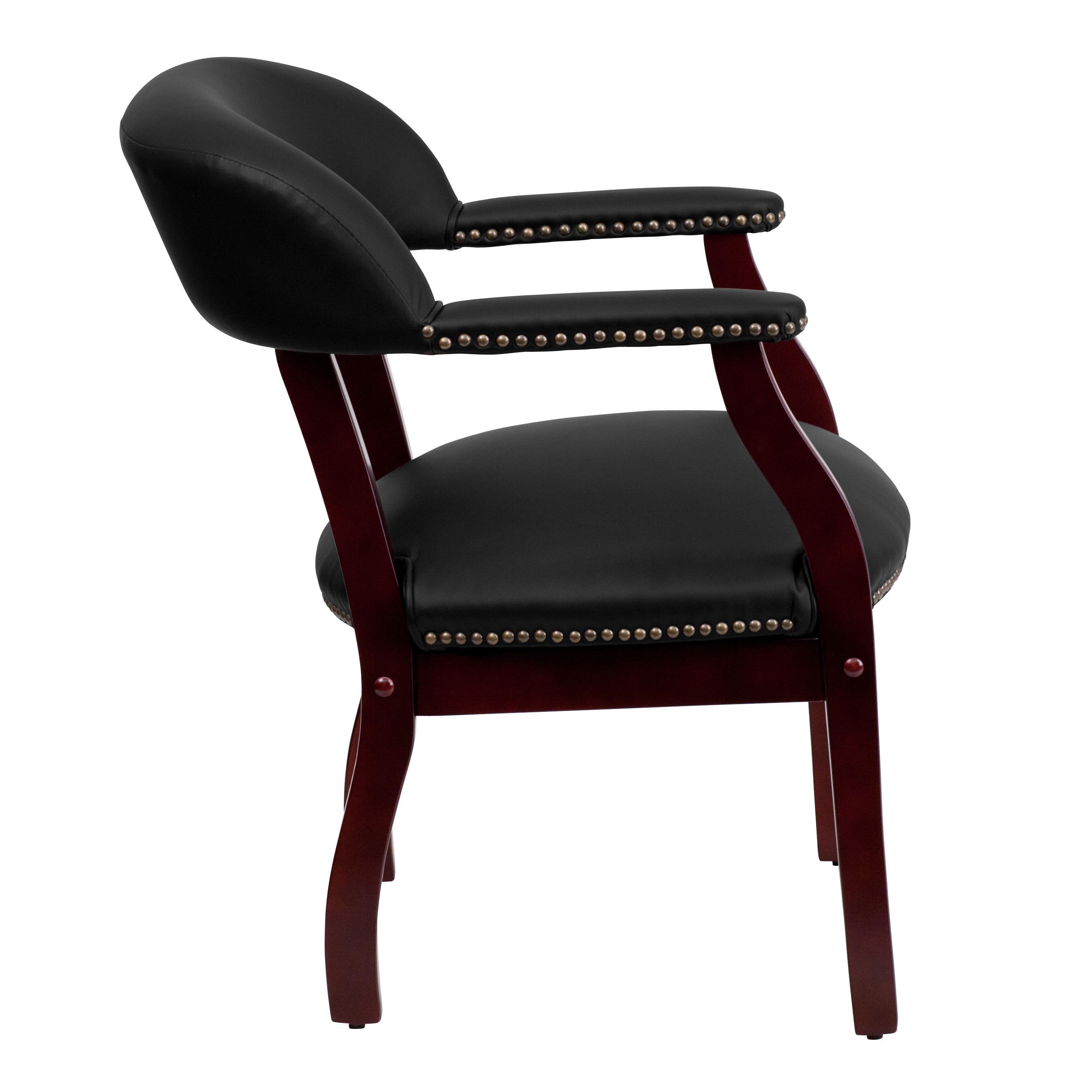 Flash Furniture Black LeatherSoft Conference Chair with Accent Nail Trim