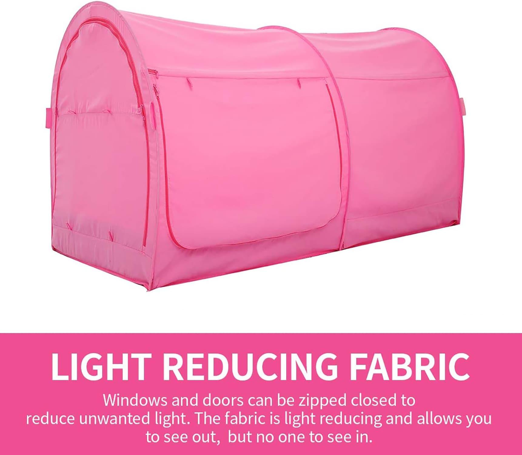 Alvantor Bed Tent Bed Canopy Full Size Tents for Girls boys Portable Tent Indoor Sleeping Tents 93% Blackout Bed Shelter Pink