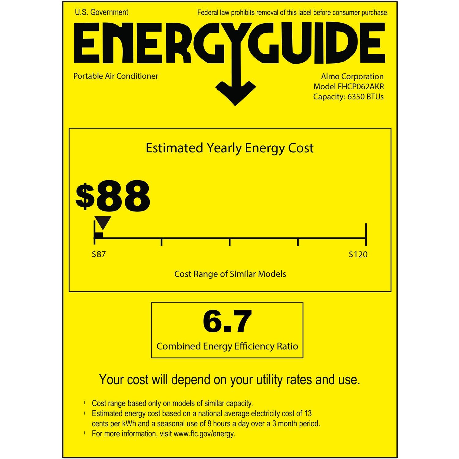 Freonic 10,000 BTU (7,500 BTU DOE) Portable Air Conditioner