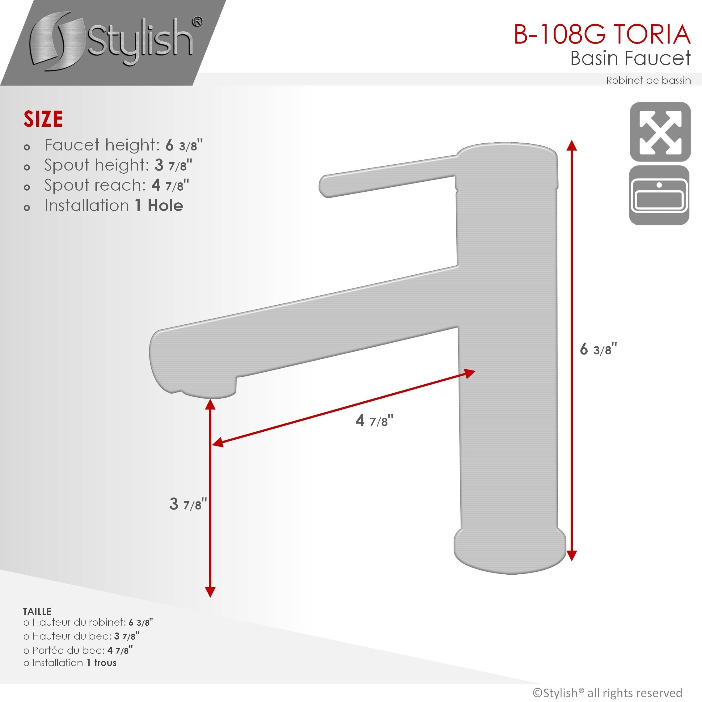 STYLISH Stylish Solace Toria One-Handle 6 3/8" Centerset Bathroom Faucet B-108G