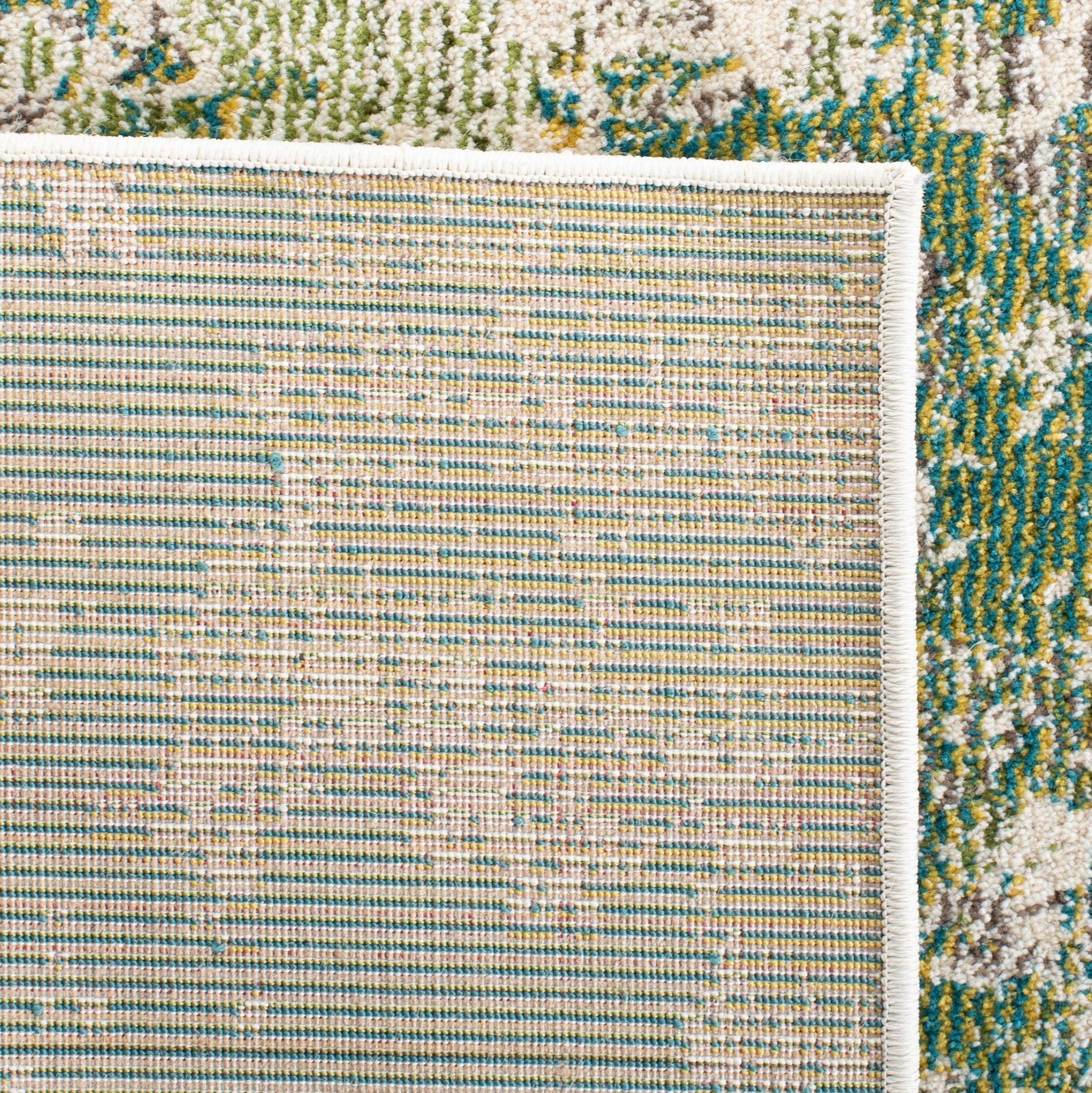 Madison MAD499 Power Loomed Indoor Runner Rug - Green/Ivory - 2'x8' - Safavieh