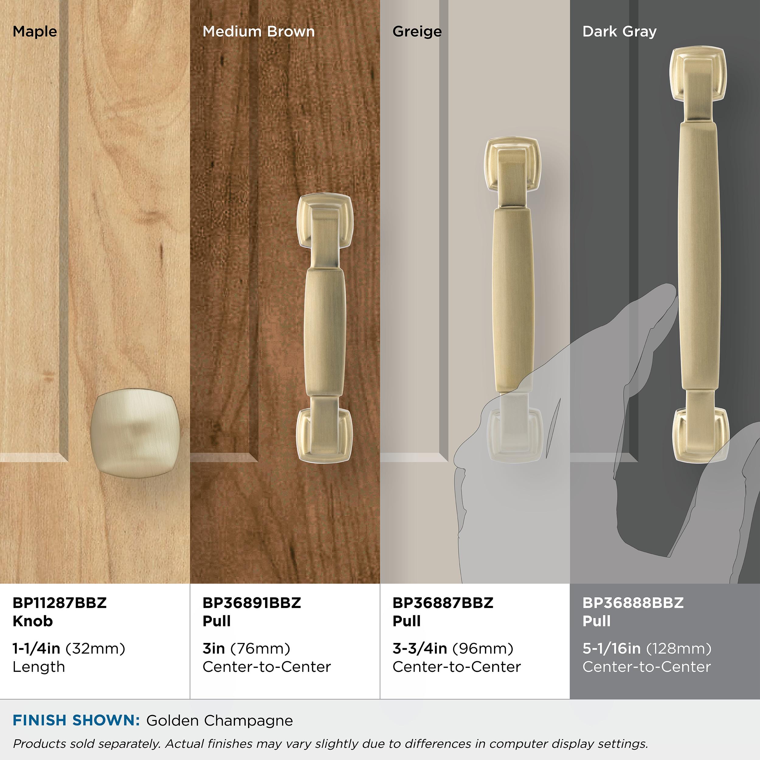 Amerock Stature 5-1/16 inch (128mm) Center-to-Center Golden Champagne Cabinet Pull