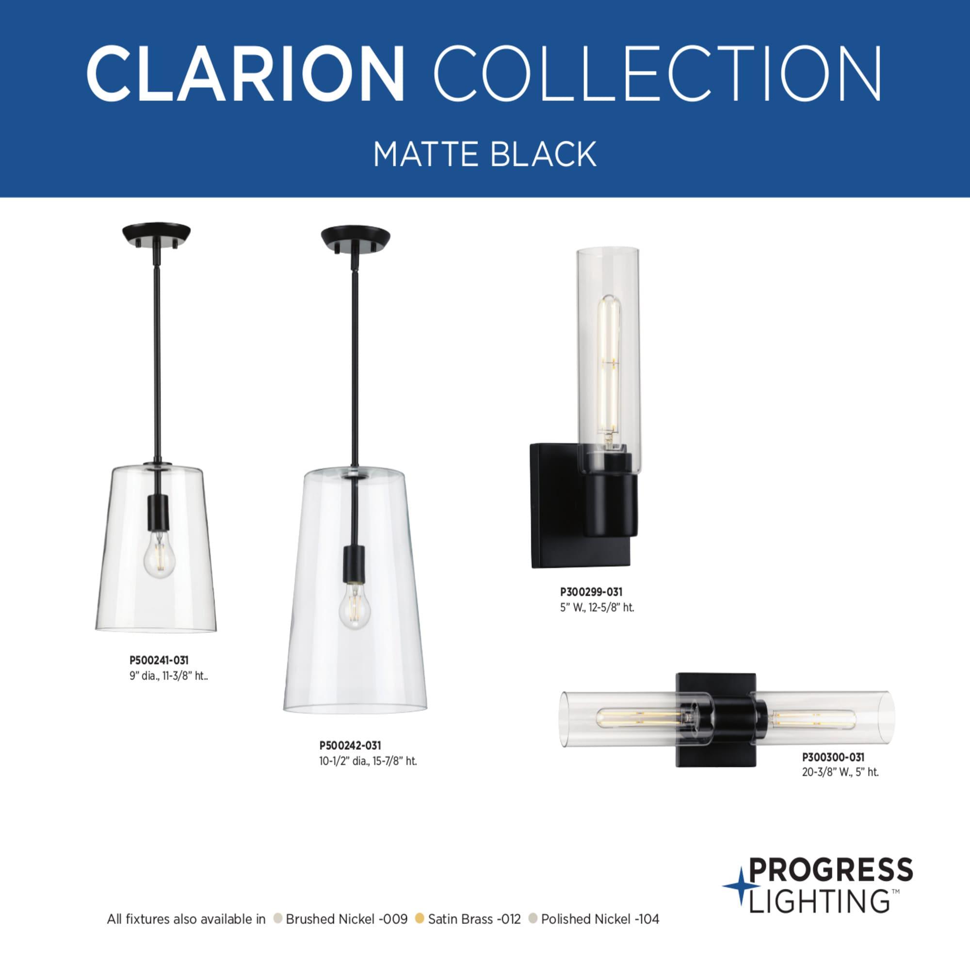 Progress Lighting Clarion 2-Light Bath Vanity Light, Polished Chrome, Glass Shade