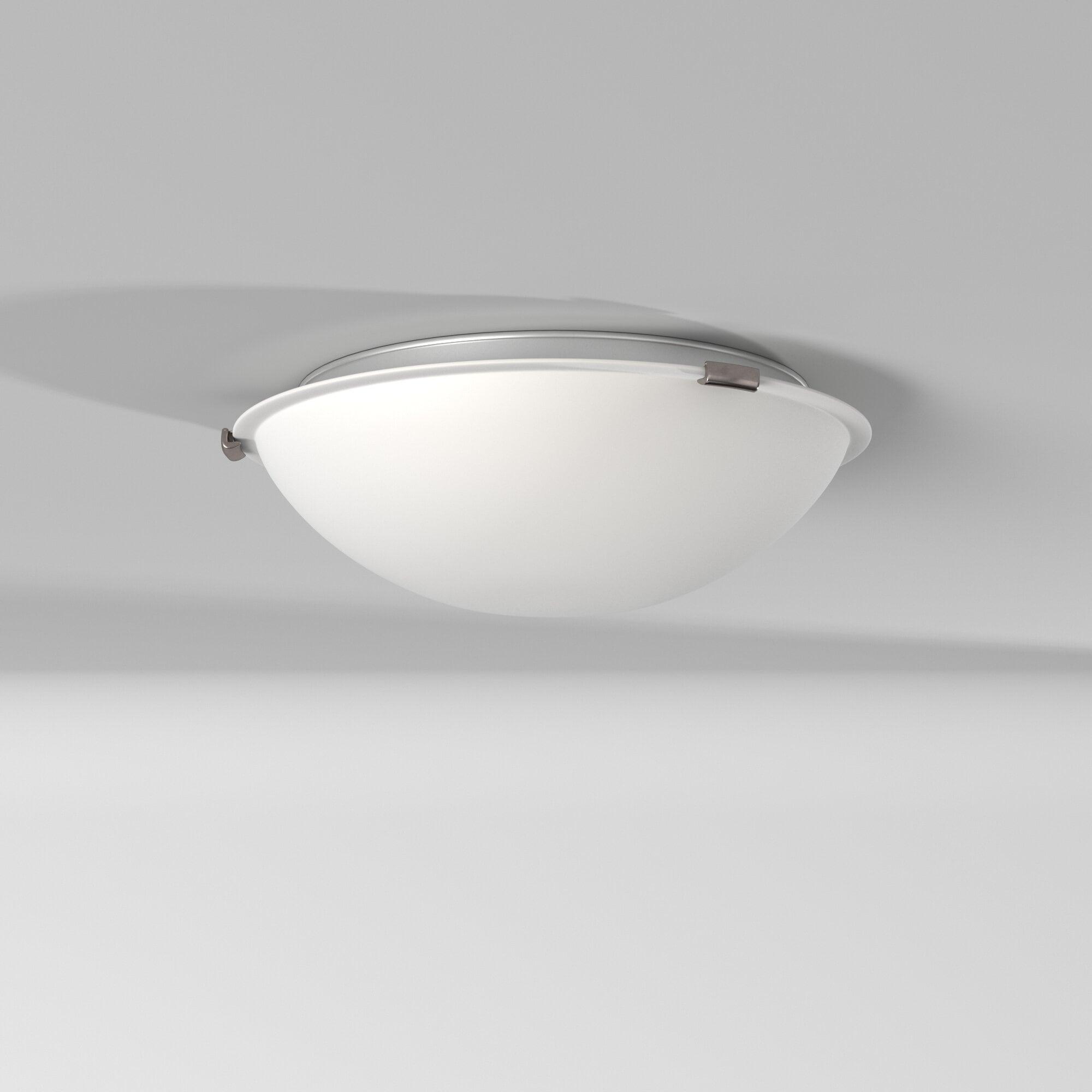 Clip Ceiling Flush Mount Collection 14-Watt Brushed Nickel Integrated LED Flush Mount
