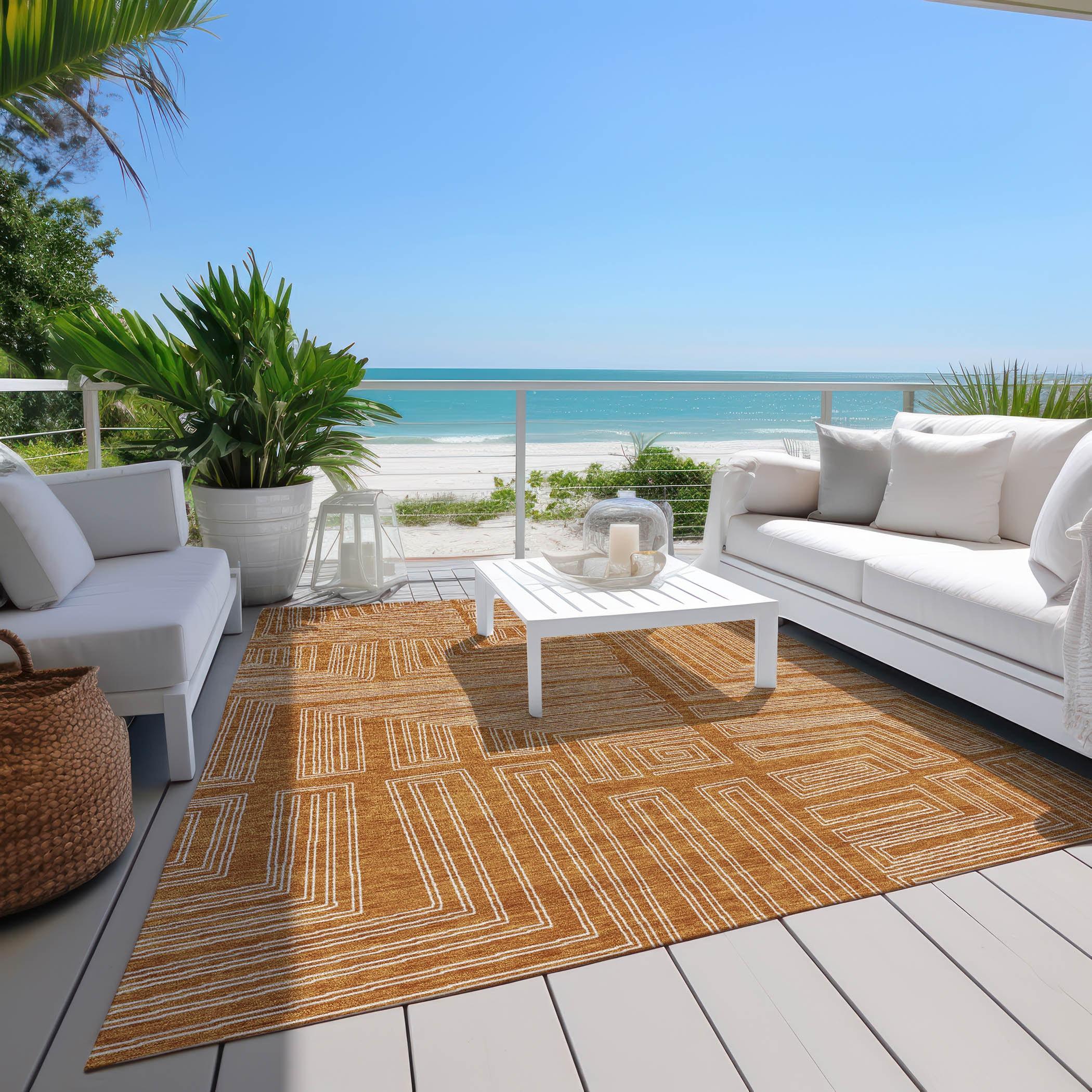 Machine Washable Indoor/Outdoor Chayden ACN1045 Paprika Rug