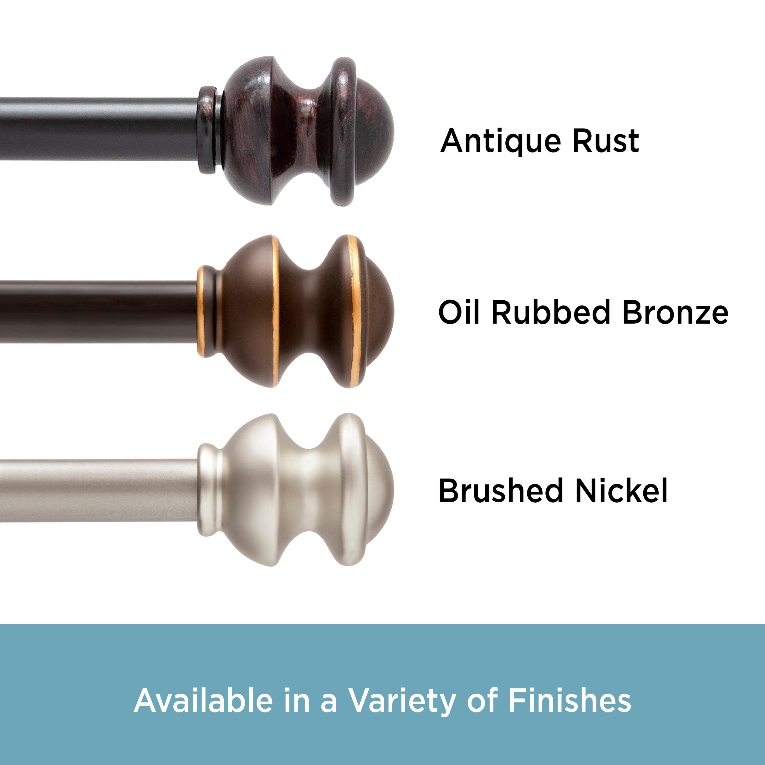 Kenney® Kendall 5/8" Standard Decorative Window Curtain Rod, 28-48", Oil Rubbed Bronze