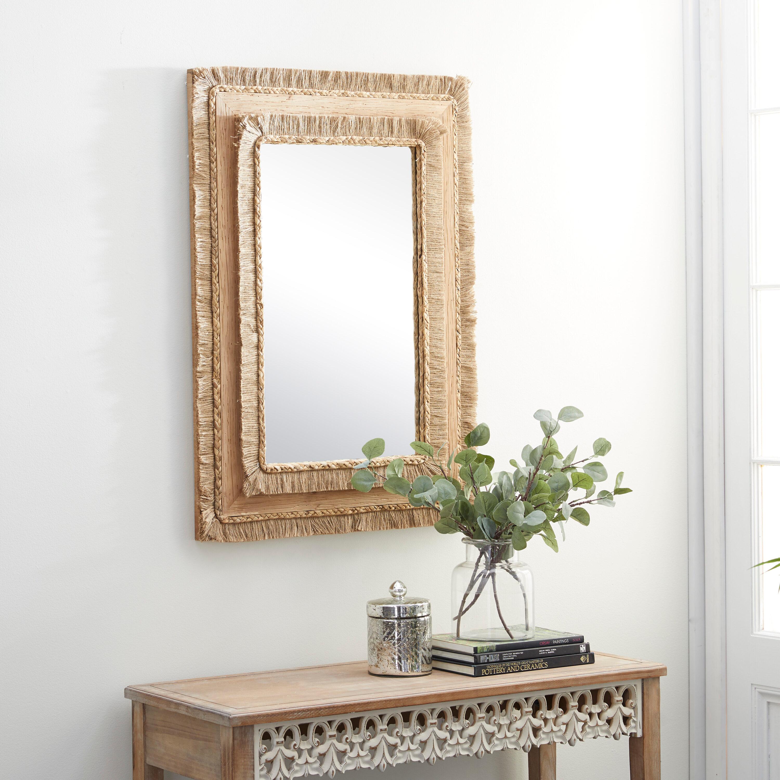 DecMode 26" x 36" Brown Wall Mirror