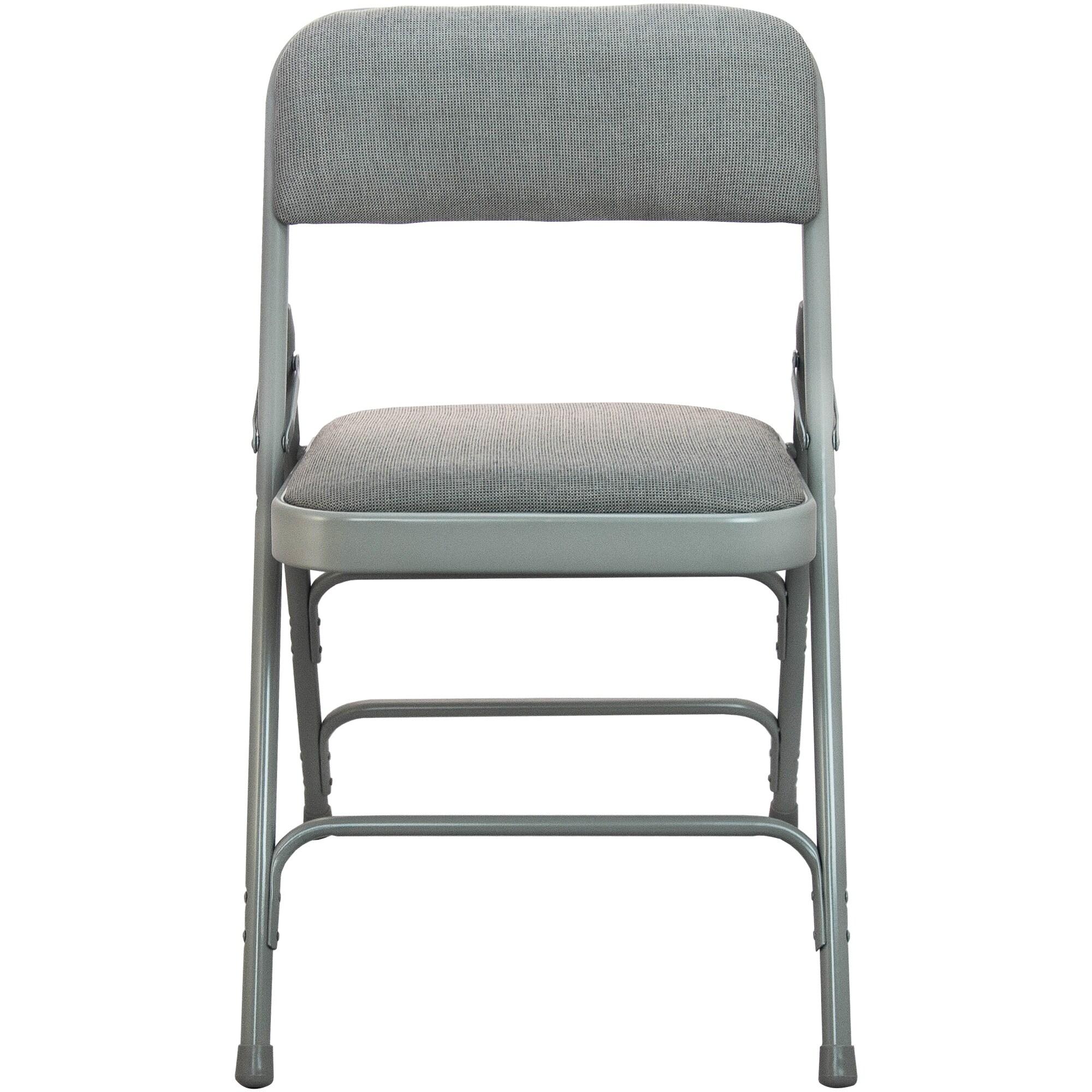Flash Furniture Advantage Grey Padded Metal Folding Chair - Grey 1-in Fabric Seat