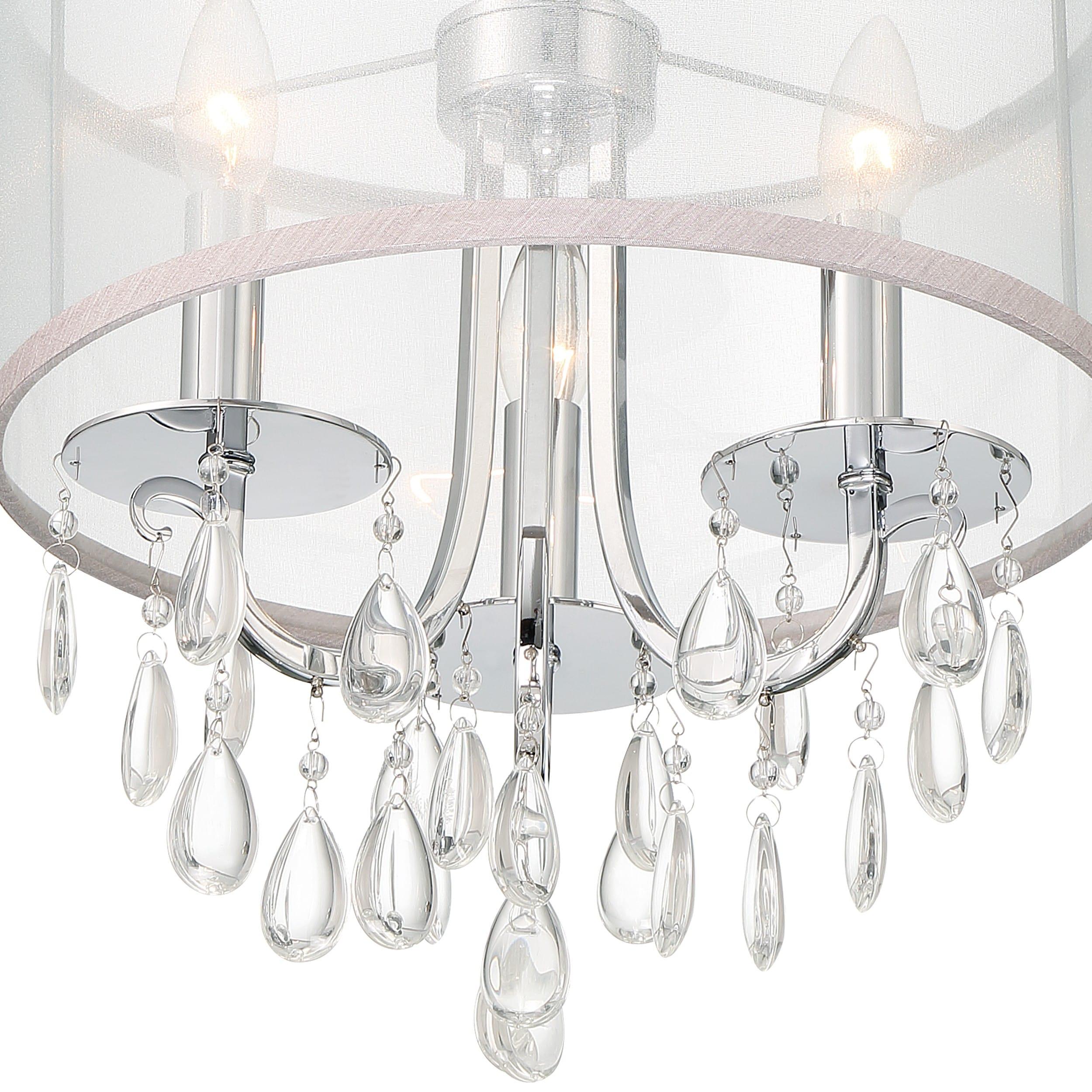 Three Light Chandelier In Minimalist Style 14 Inches Wide By 17 Inches High-Polished Chrome Finish    -Traditional Installation Crystorama Lighting