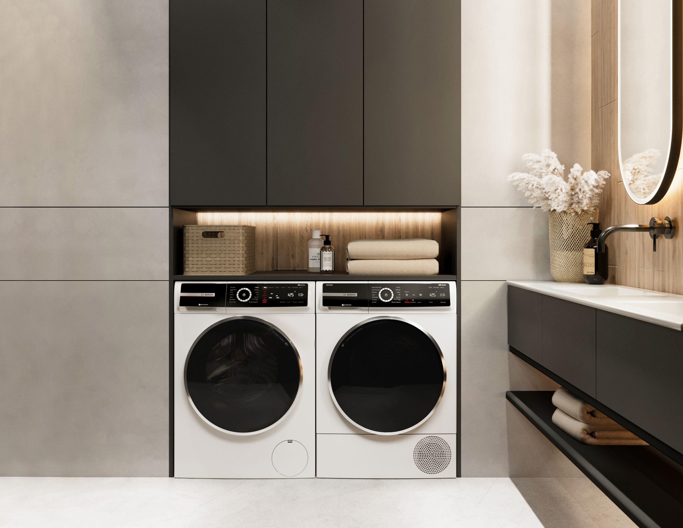 Bosch 500 Series White Smart Front Load Washer with Stainless Steel Drum