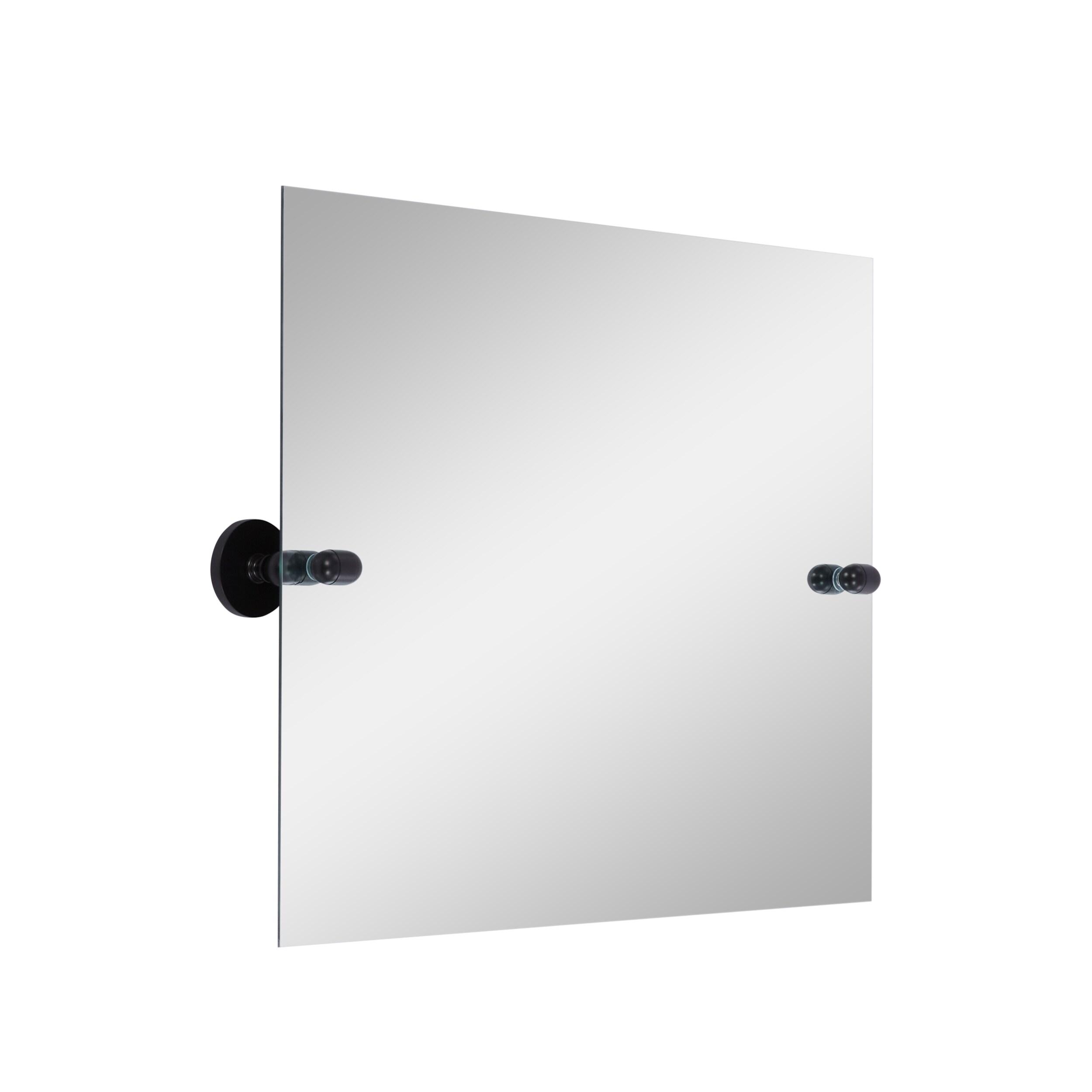 Matte Black Frameless Rectangular Wall Mirror with Beveled Edge