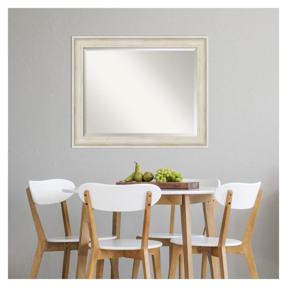 33" x 27" Regal Framed Bathroom Vanity Wall Mirror Birch Cream - Amanti Art: Beveled, Polystyrene Frame, Wall Mount