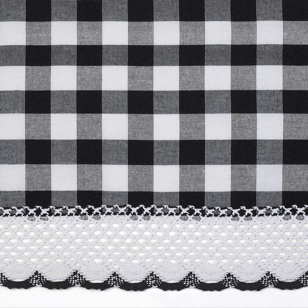 Buffalo Black Plaid Modern Window Curtain Panel : 42" x 63" Tie Up Shade - Single