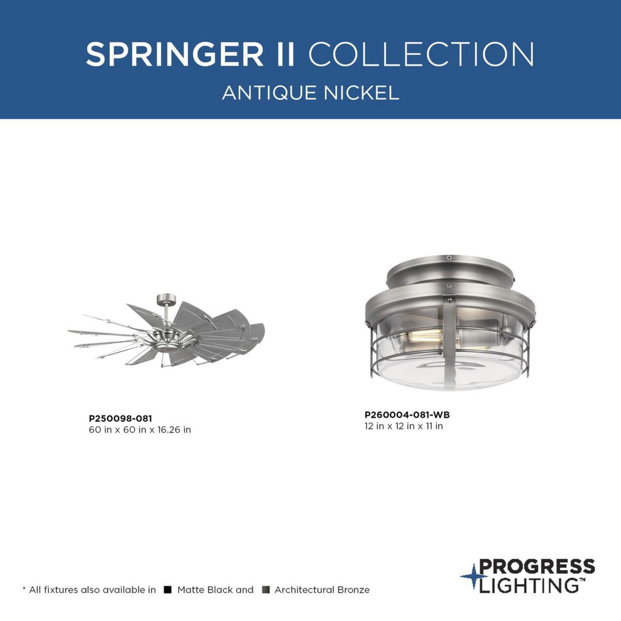 Progress Lighting - Springer II - 12 Blade Ceiling Fan In Farmhouse Style-16.26