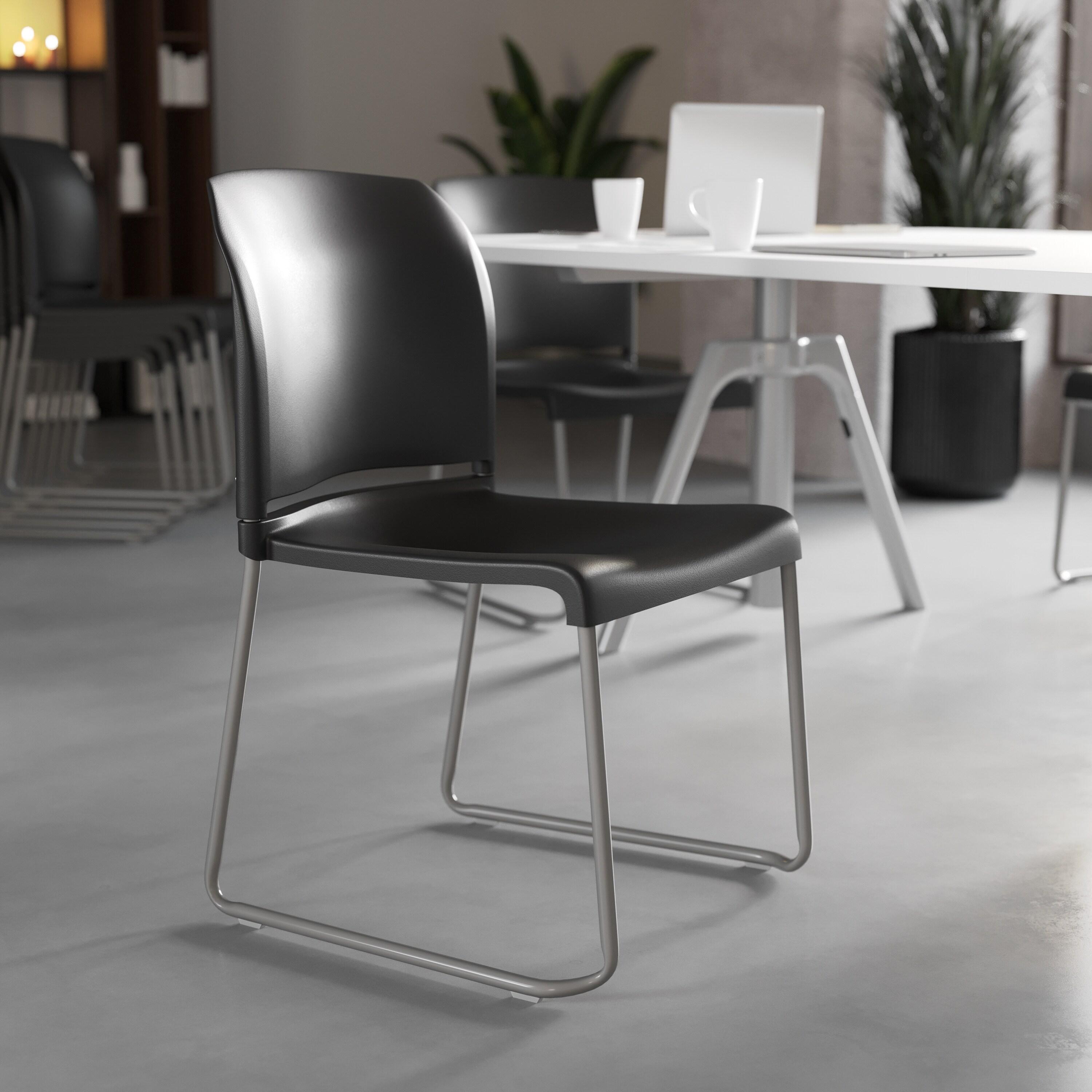 Flash Furniture Brielle Contoured Sled Base Stackable Waiting Room Chairs (Set of 5)