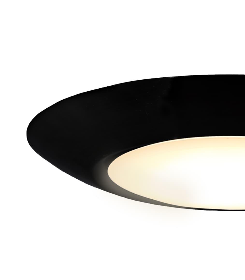 Sleek Polished Nickel 7'' LED Flushmount with Dimmable White Bowl Shade