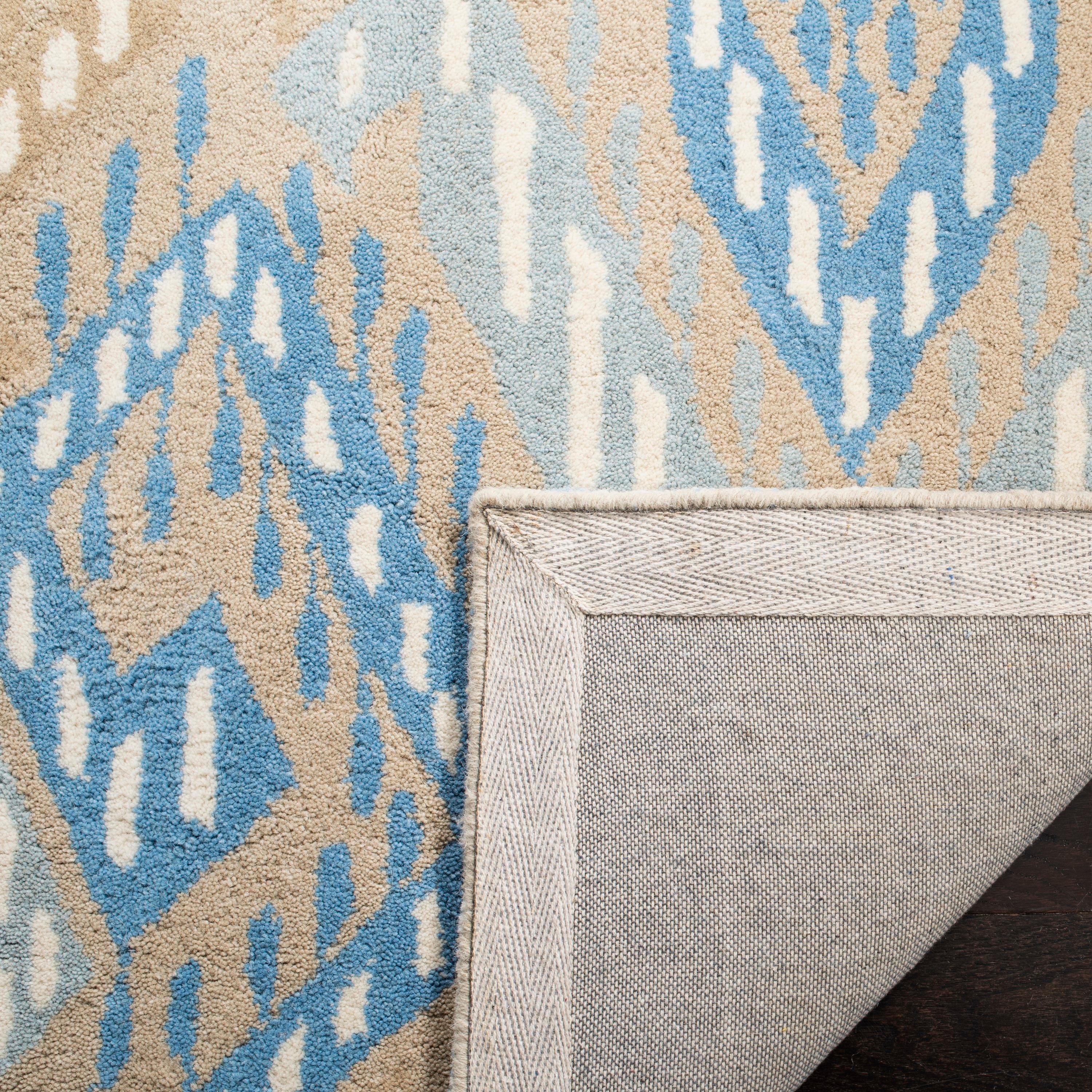 Wyndham WYD373 Hand Tufted Area Rug - Beige/Blue - 5'x8' - Safavieh.