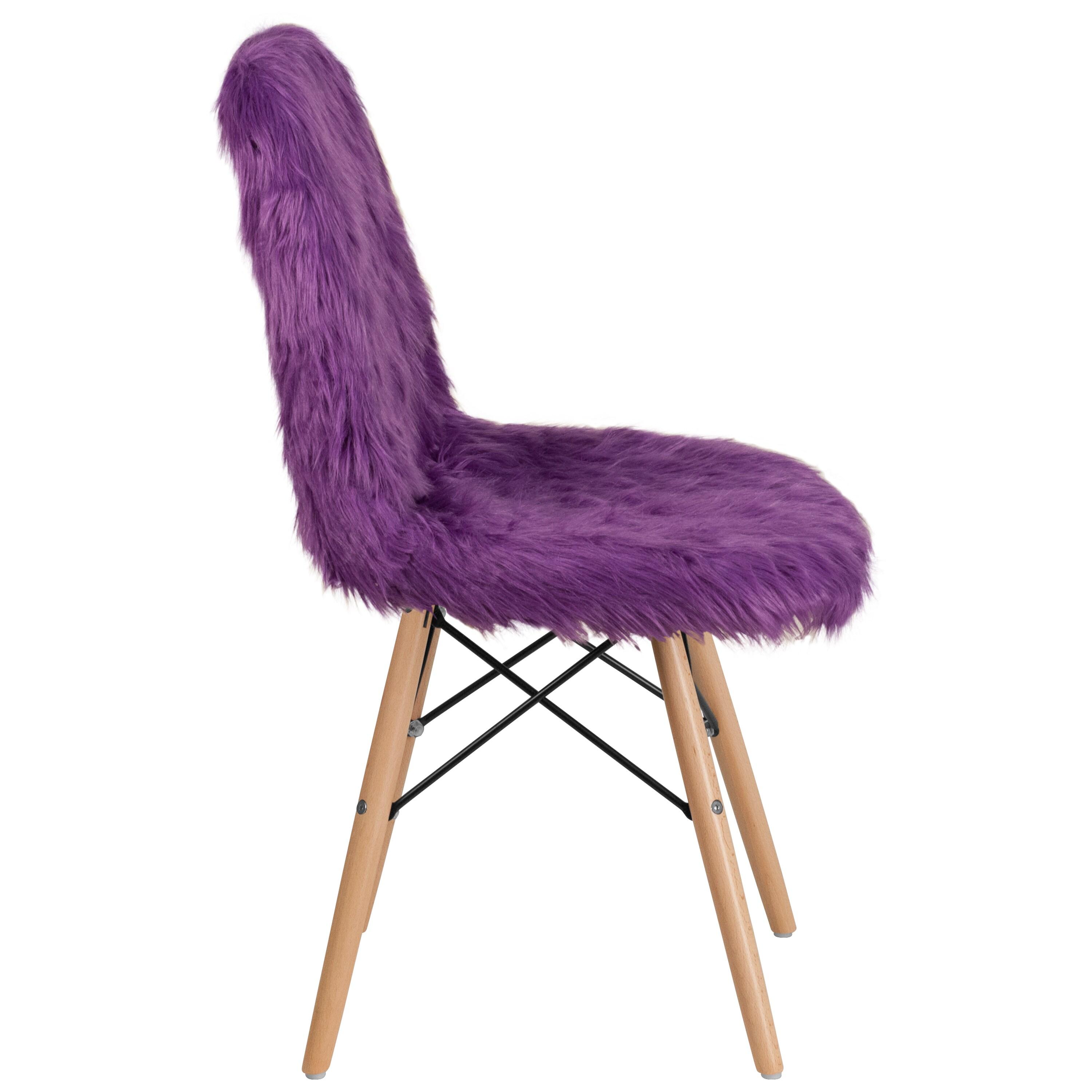 Flash Furniture Shaggy Dog Purple Accent Chair