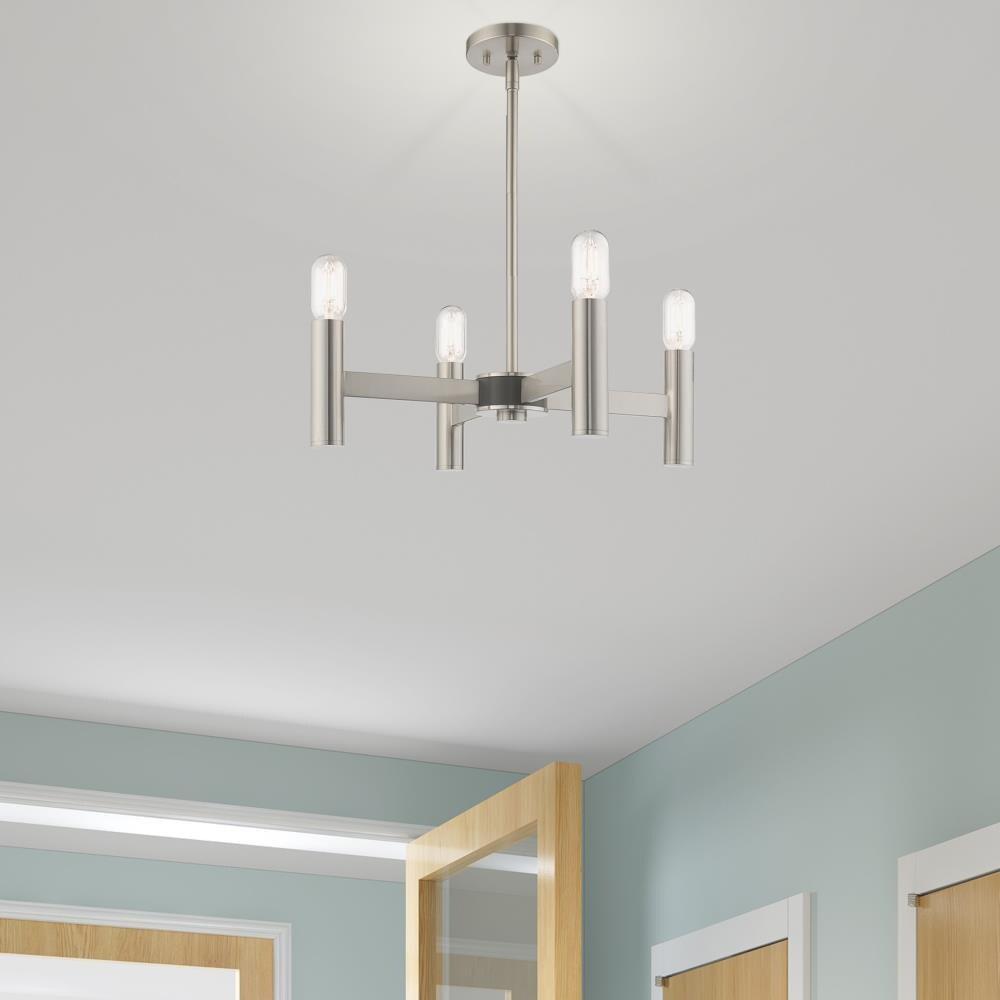 Livex Lighting Copenhagen 4 - Light Chandelier in  Brushed Nickel