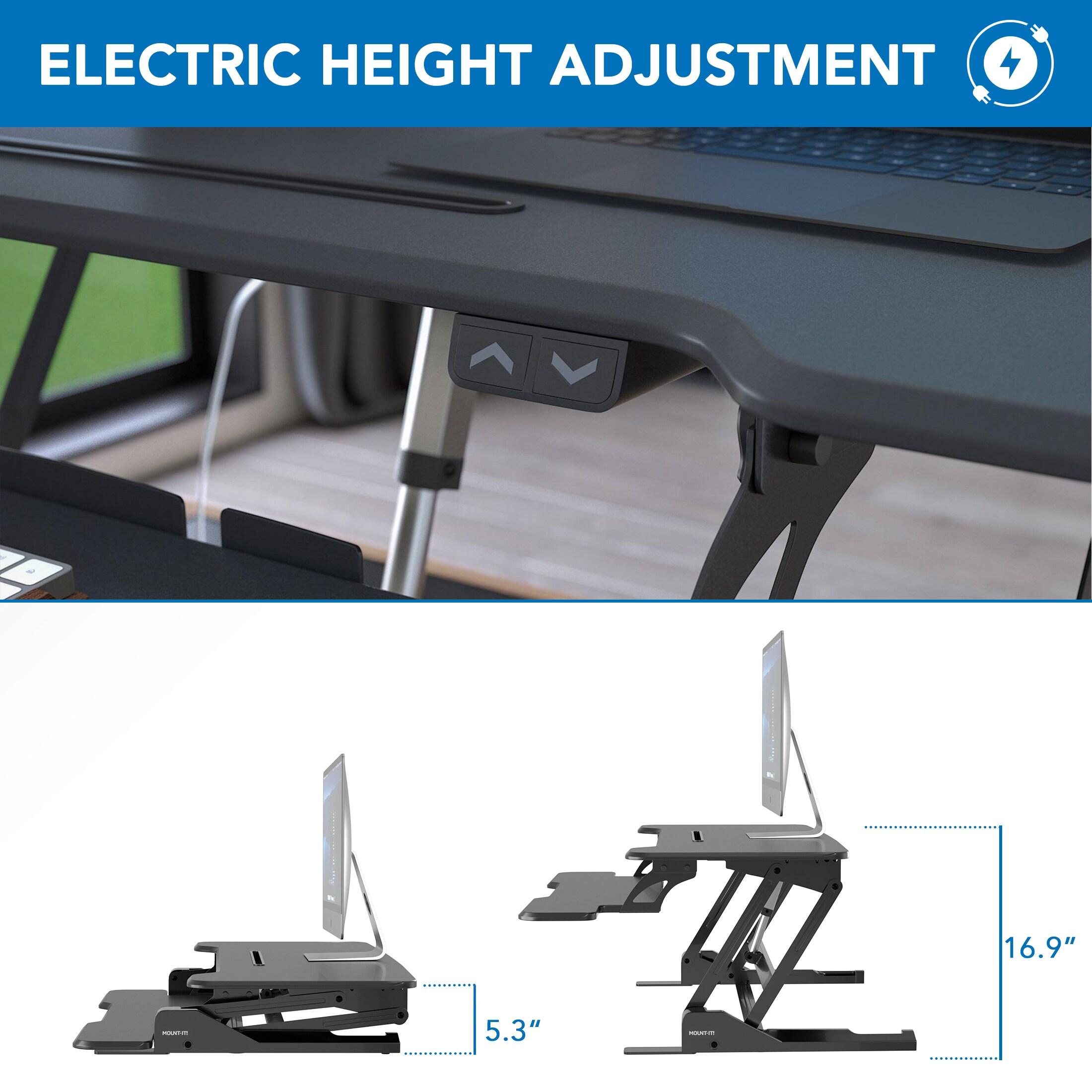 Mount-It 38 in. W Height Adjustable Rectangle Standing Desk Converter