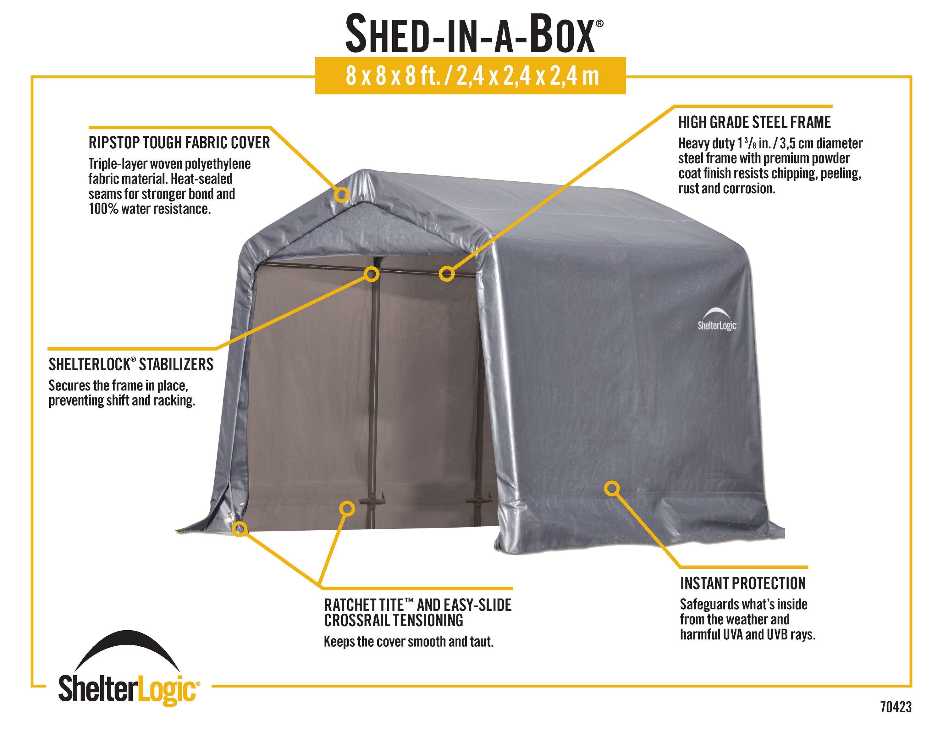 8 ft. W x 8 ft. D Metal Horizontal Storage Shed