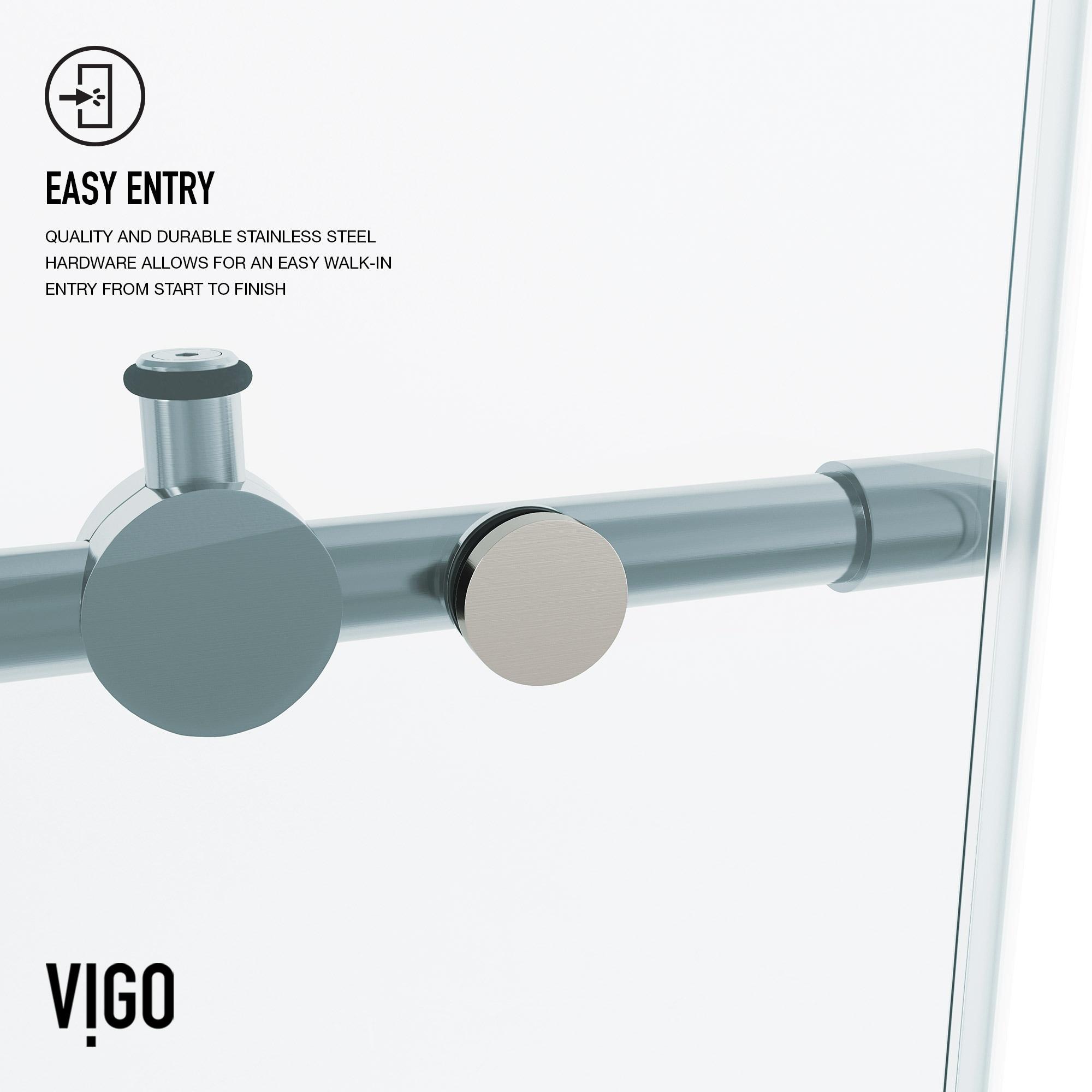 Elan 56-60" W x 74" H Sliding Frameless Shower Door with 3/8" Clear Glass