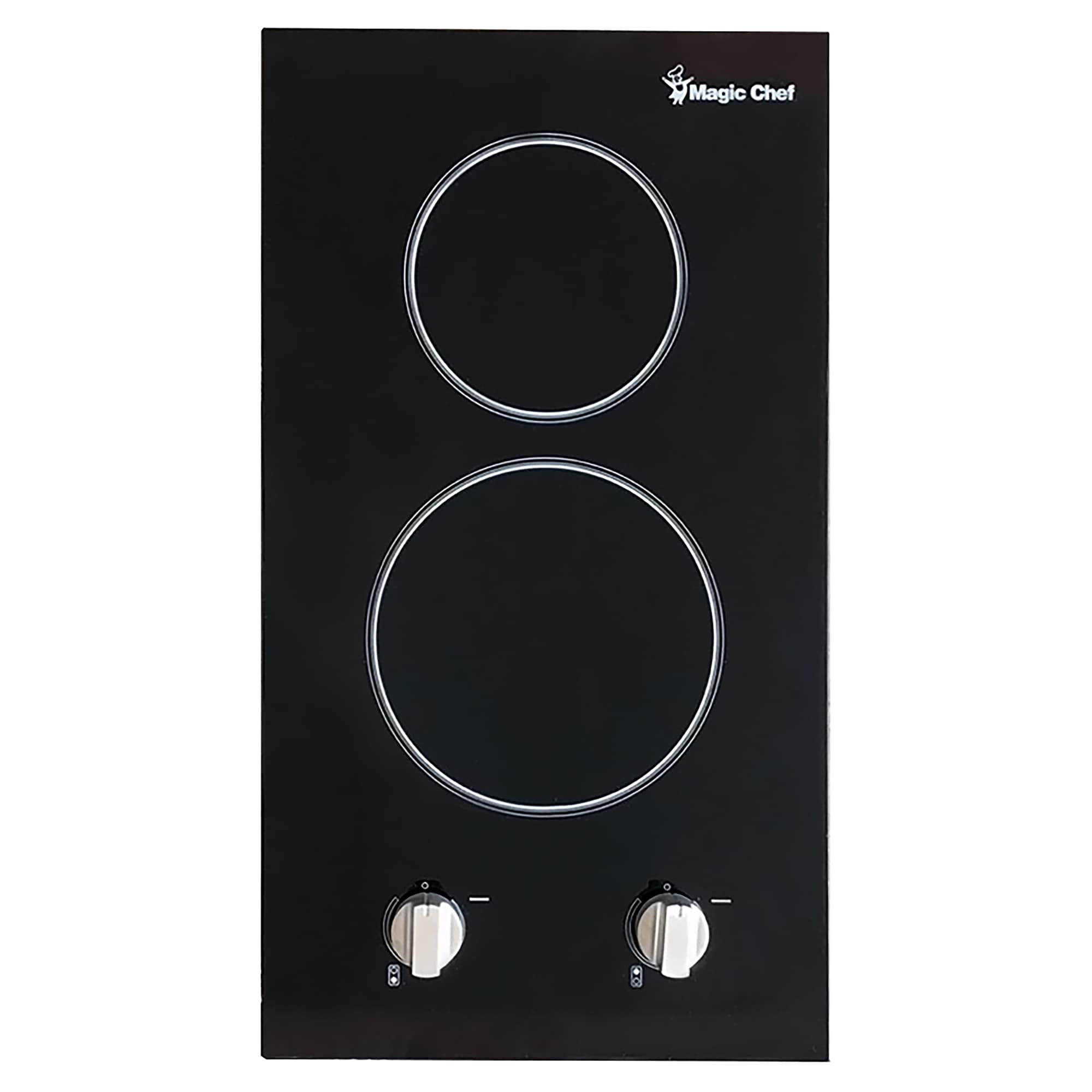 12 in. Radiant Electric Ceramic Glass Cooktop with 2 Elements, Black