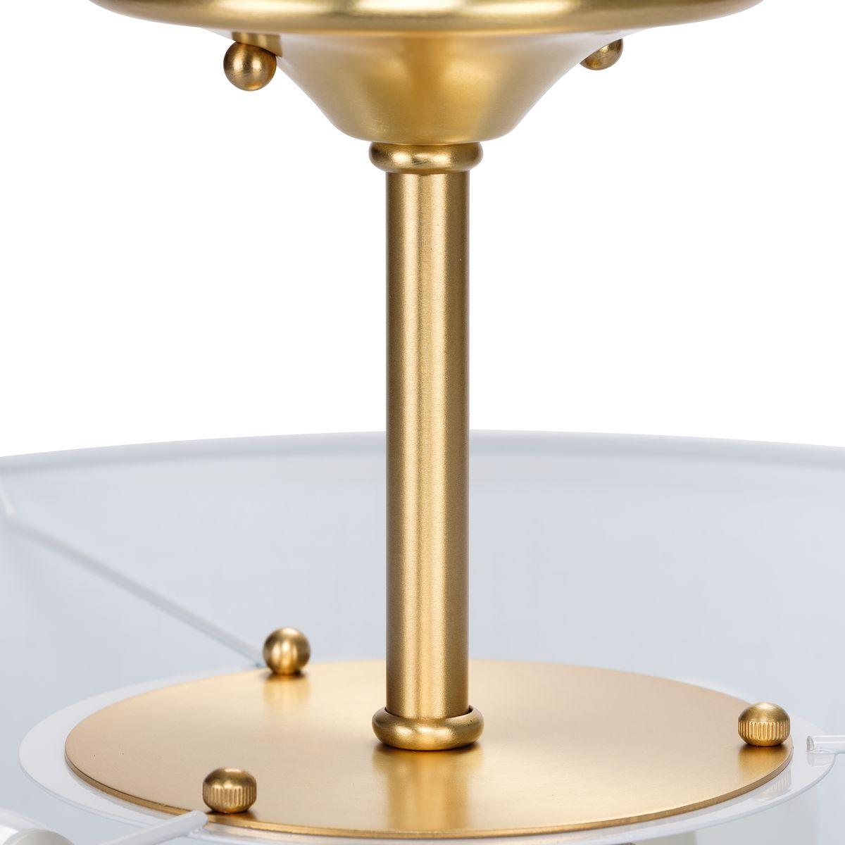 Progress Lighting, Inspire Collection, 3-Light Semi-Flush Mount, Satin Brass, Summer Linen Shade