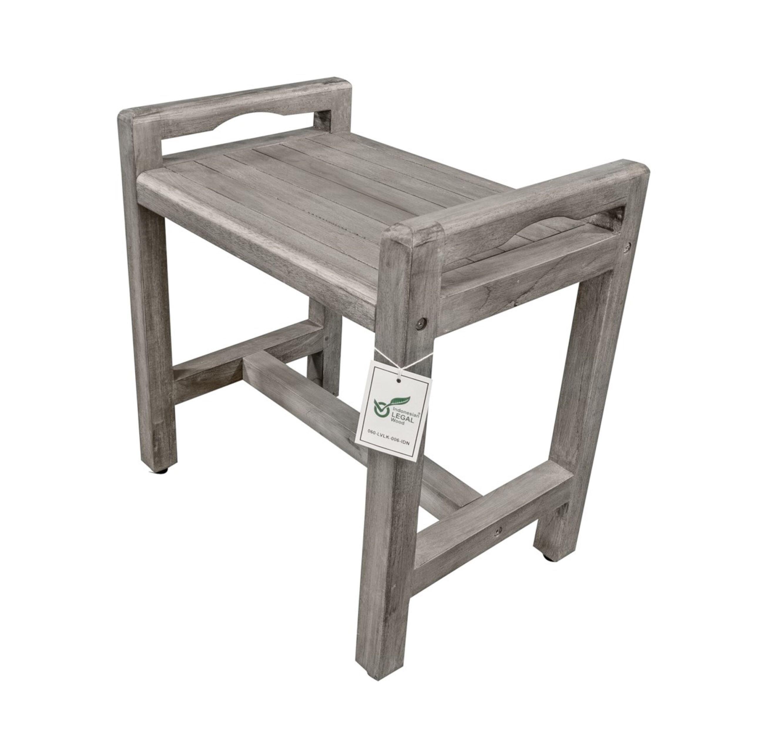 CoastalVogue 20'' W Teak Shower Bench with LiftAide