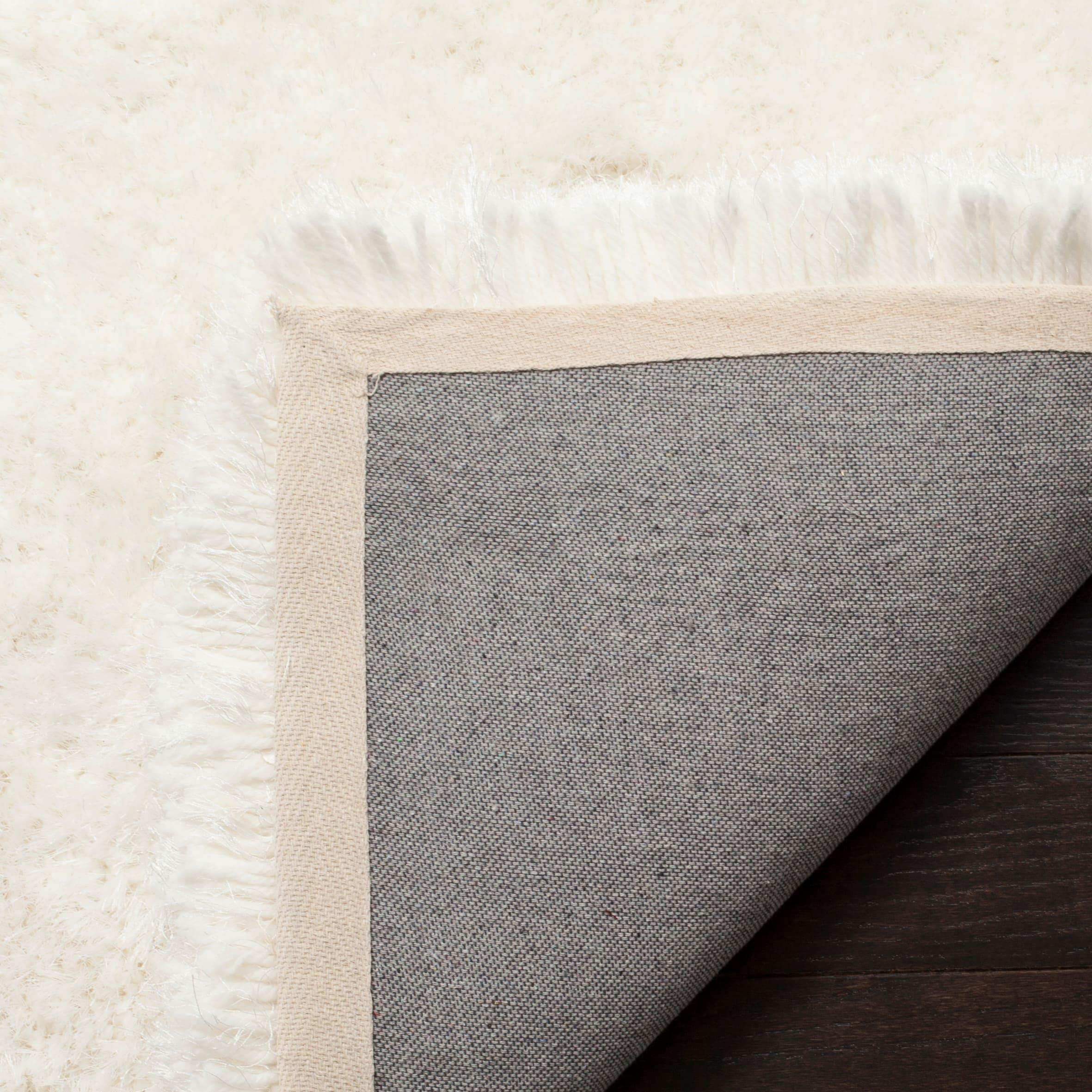 Luxe Shag SGX160 Hand Tufted Indoor Area Rug - Ivory - 6'x6' - Safavieh