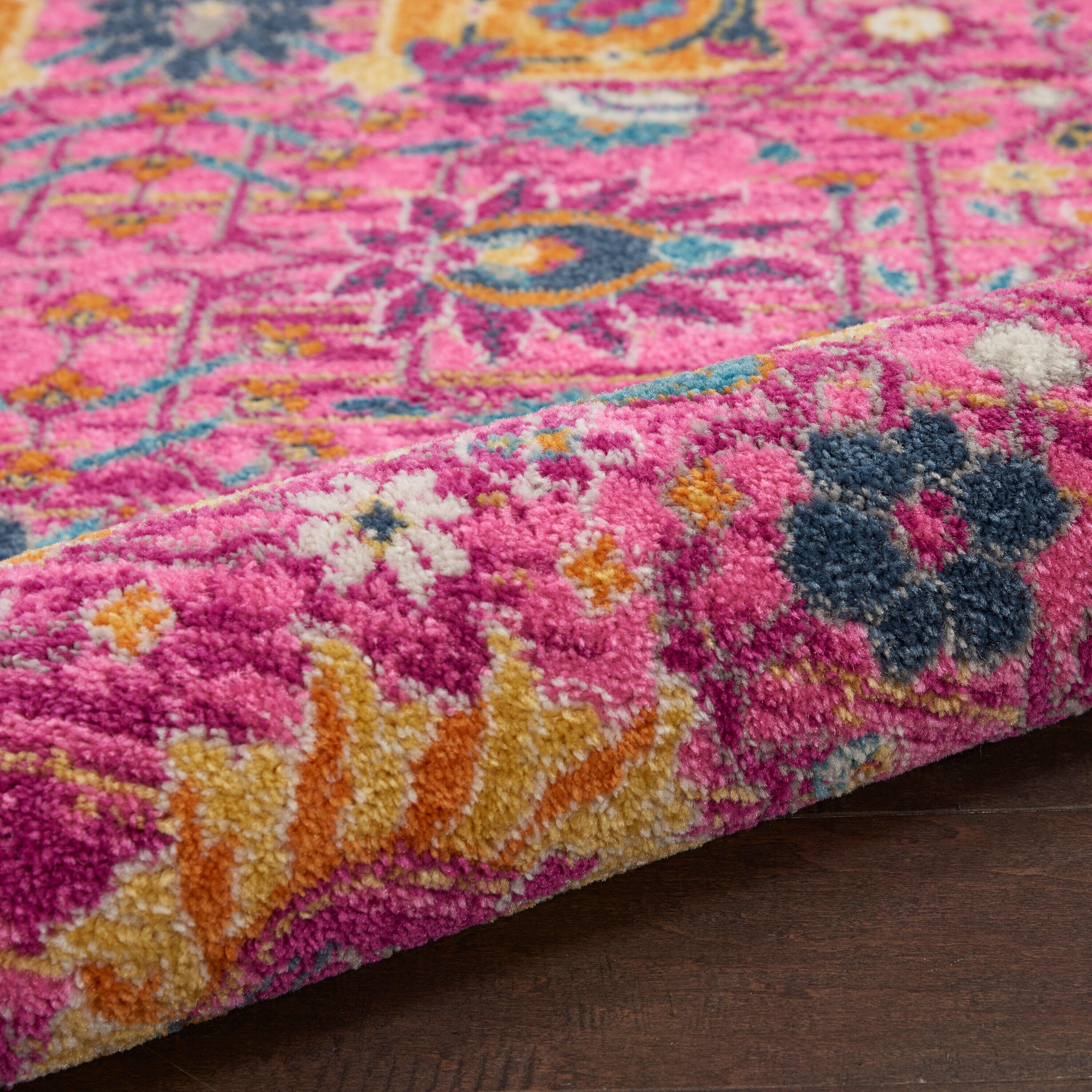 Nourison Passion Bohemian Indoor Rug Fuchsia 5' x Round
