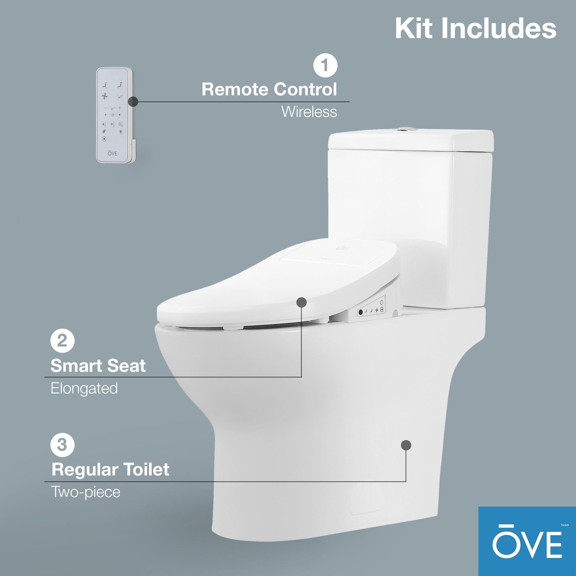 Ove Decors Felix 1.59 Gallons GPF Elongated Floor Mounted Bidet Toilet (Seat Included)