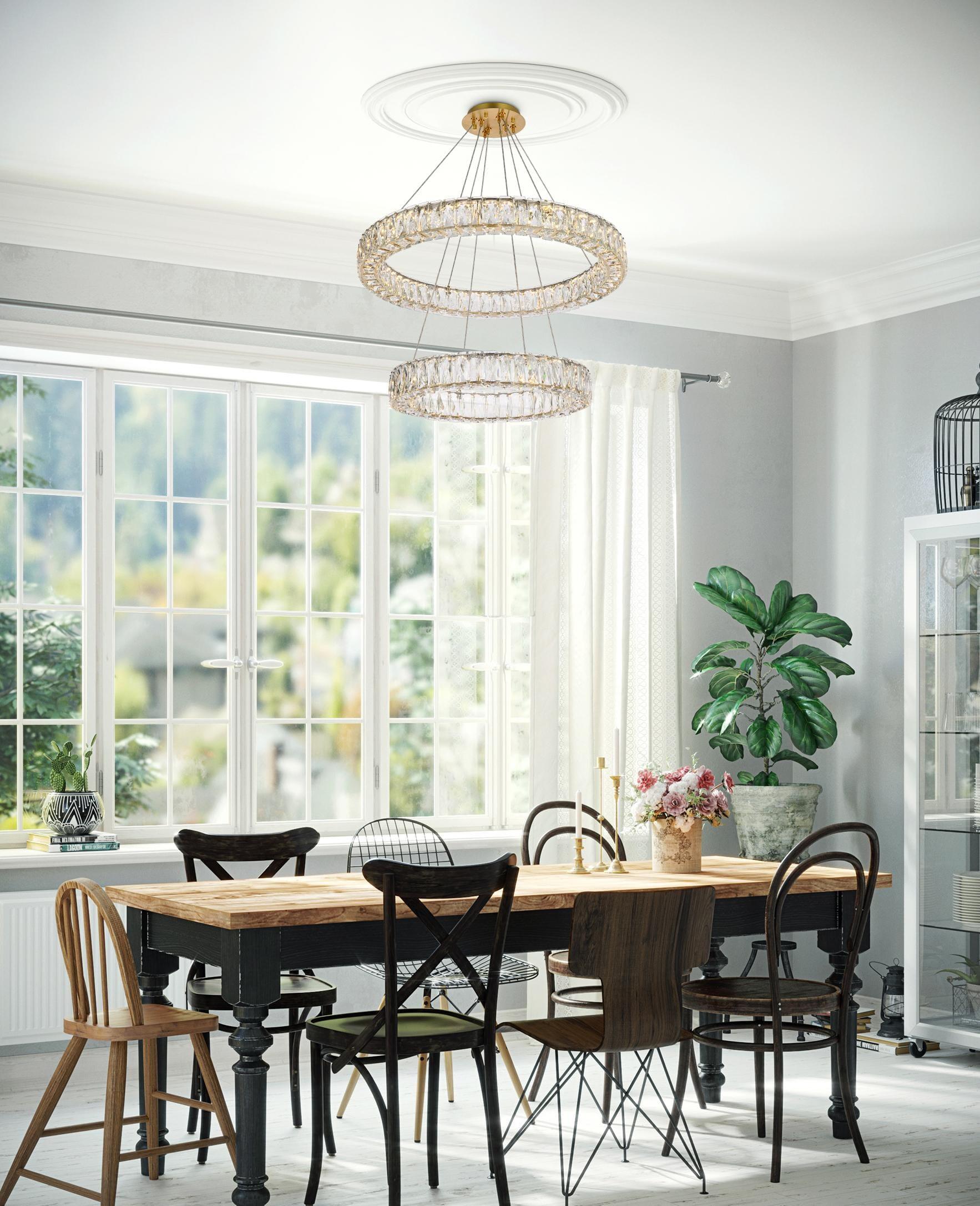 Elegant Lighting Monroe 2 - Light Chandelier in  Gold