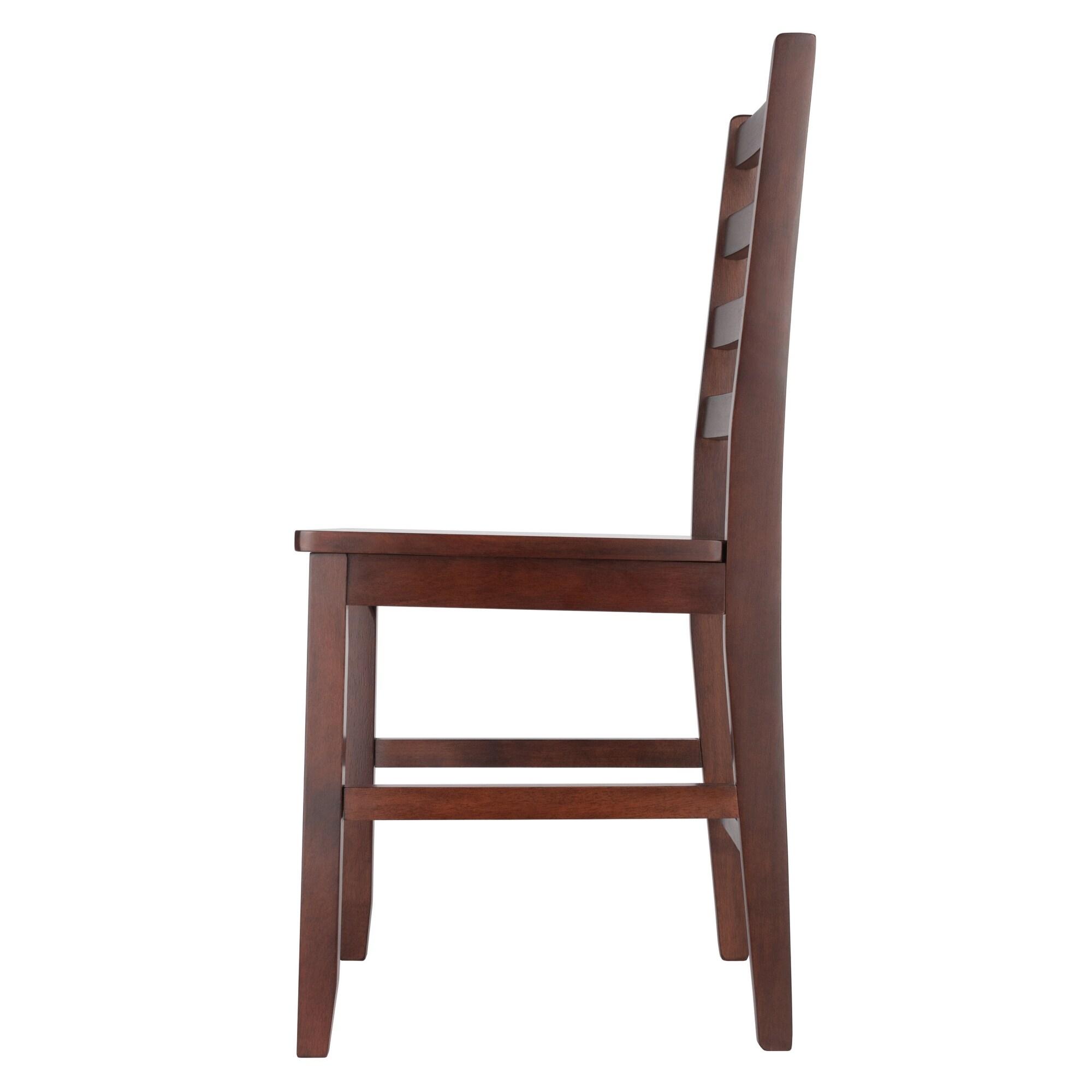 Winsome Wood Hamilton Ladder- Back Dining Chairs, 2-Pc Set, Walnut Finish