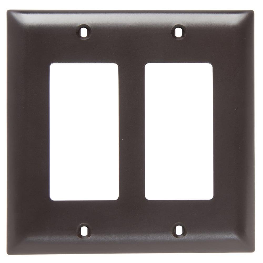 Pass and Seymour TP262 Brown Two Gang Decorator Wall Plate