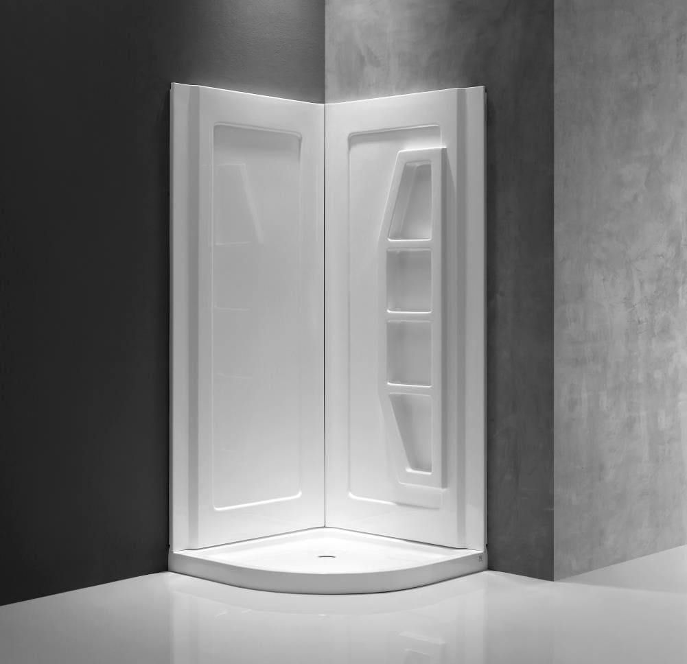 Gradient White Acrylic 74" Two Panel Shower Wall