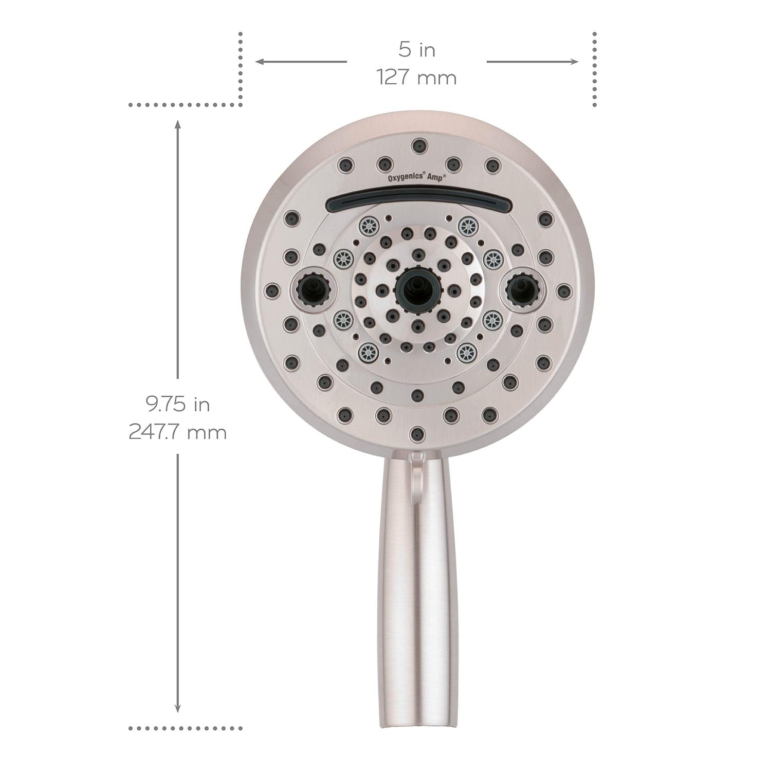 Oxygenics 114187 5 in. 1.8GPM Amp Brushed Nickel Shower Head
