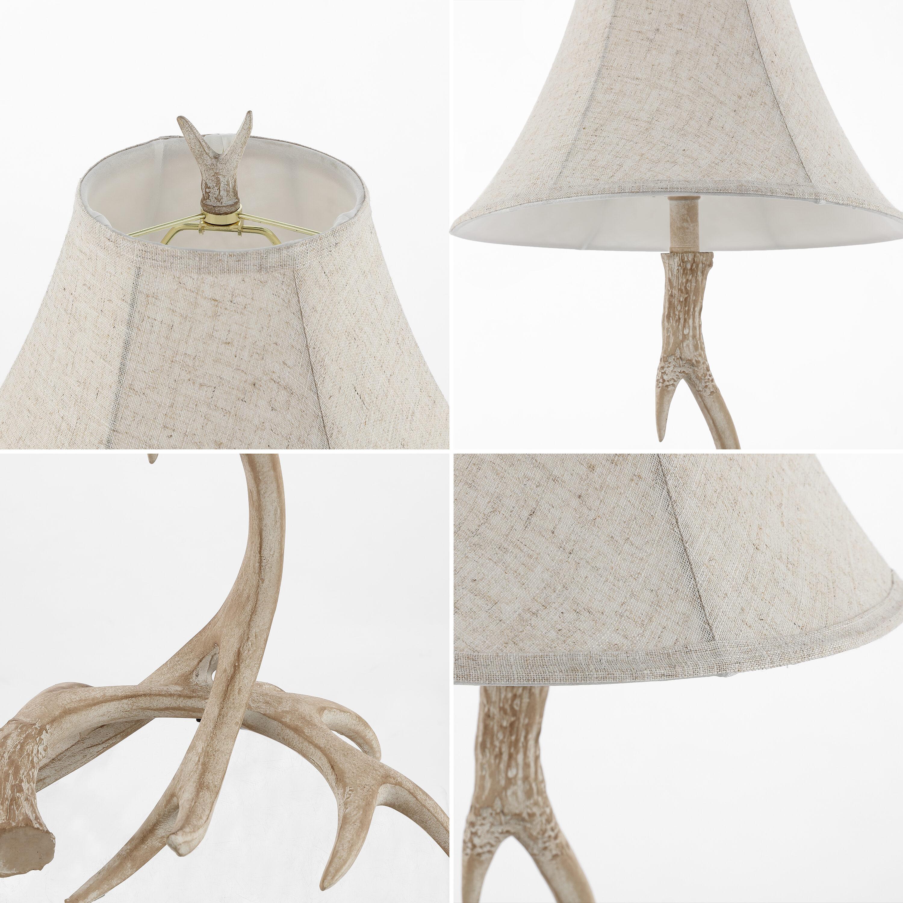 JONATHAN Y JYL6305B Antler 27.5" Rustic Resin LED Table Lamp, Traditional for living room, dinning room, bedroom, office Bulb Included, Beige