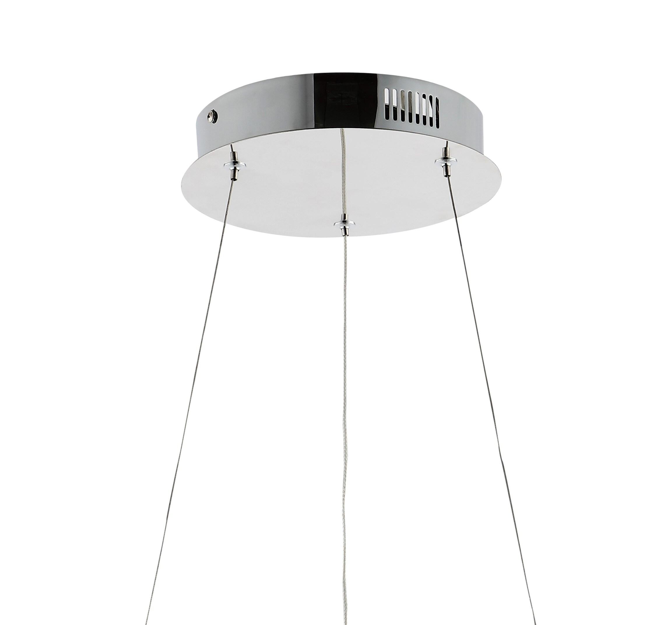 Bradley 15.75" Chrome Modern LED Round Pendant Light