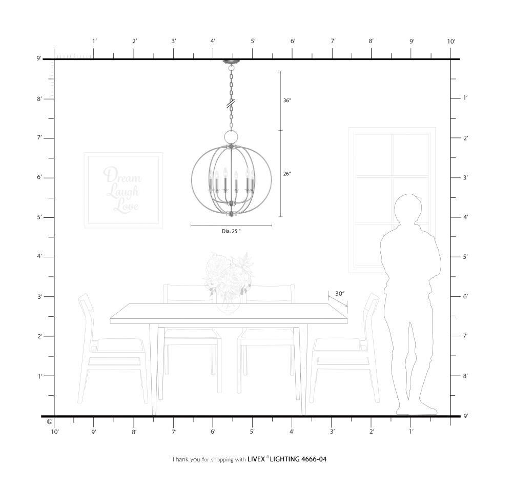 Livex Lighting Milania 6 - Light Chandelier in  Black