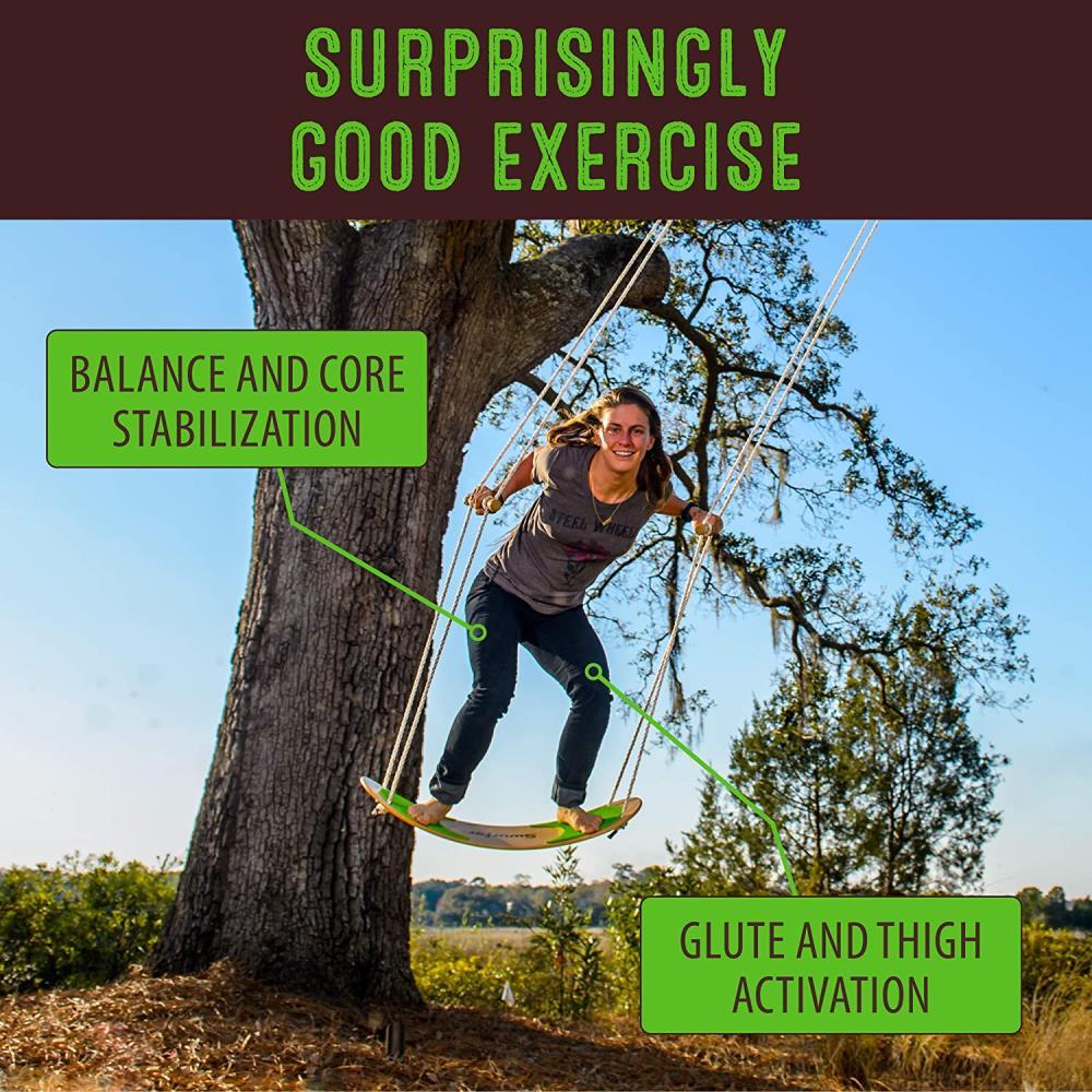 Swurfer The Original Stand up Surfing Swing, Wooden Outdoor Swing for Kids and Adults