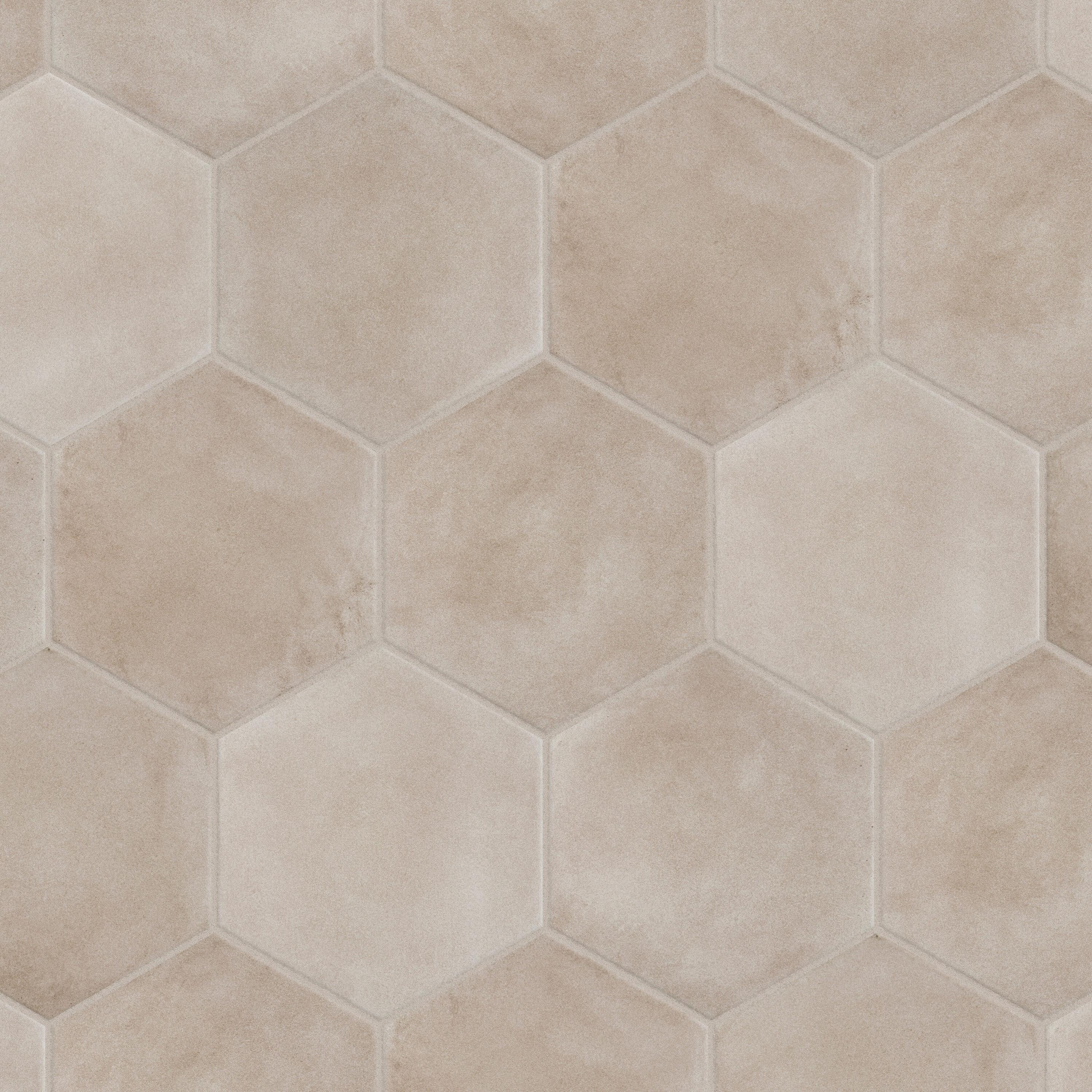 Matter Hex 7.88" x 9" Porcelain Stone Look Floor and Wall Tile