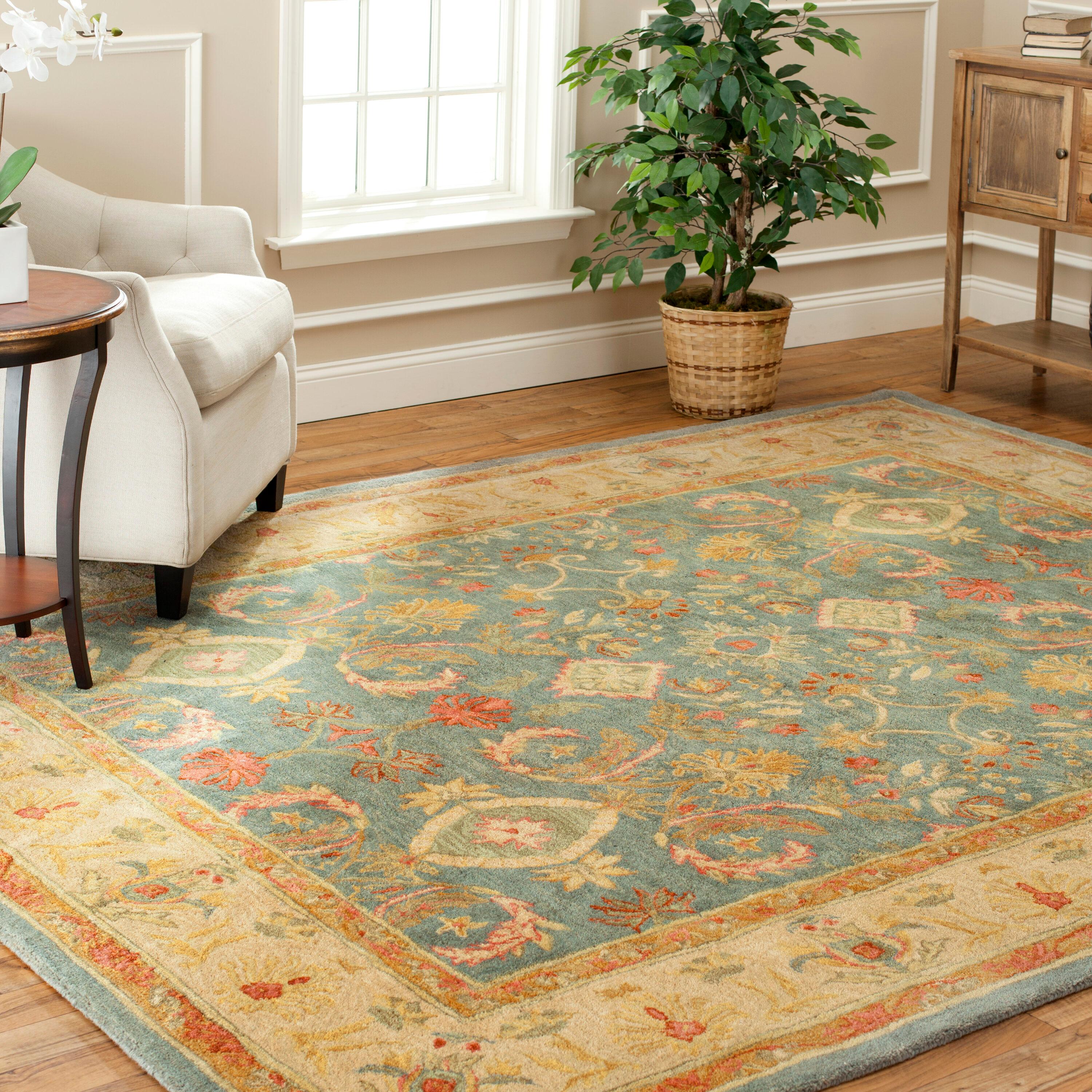 Anatolia AN544 Hand Tufted Indoor Area Rug - Light Blue/Ivory - 6'x9' - Safavieh