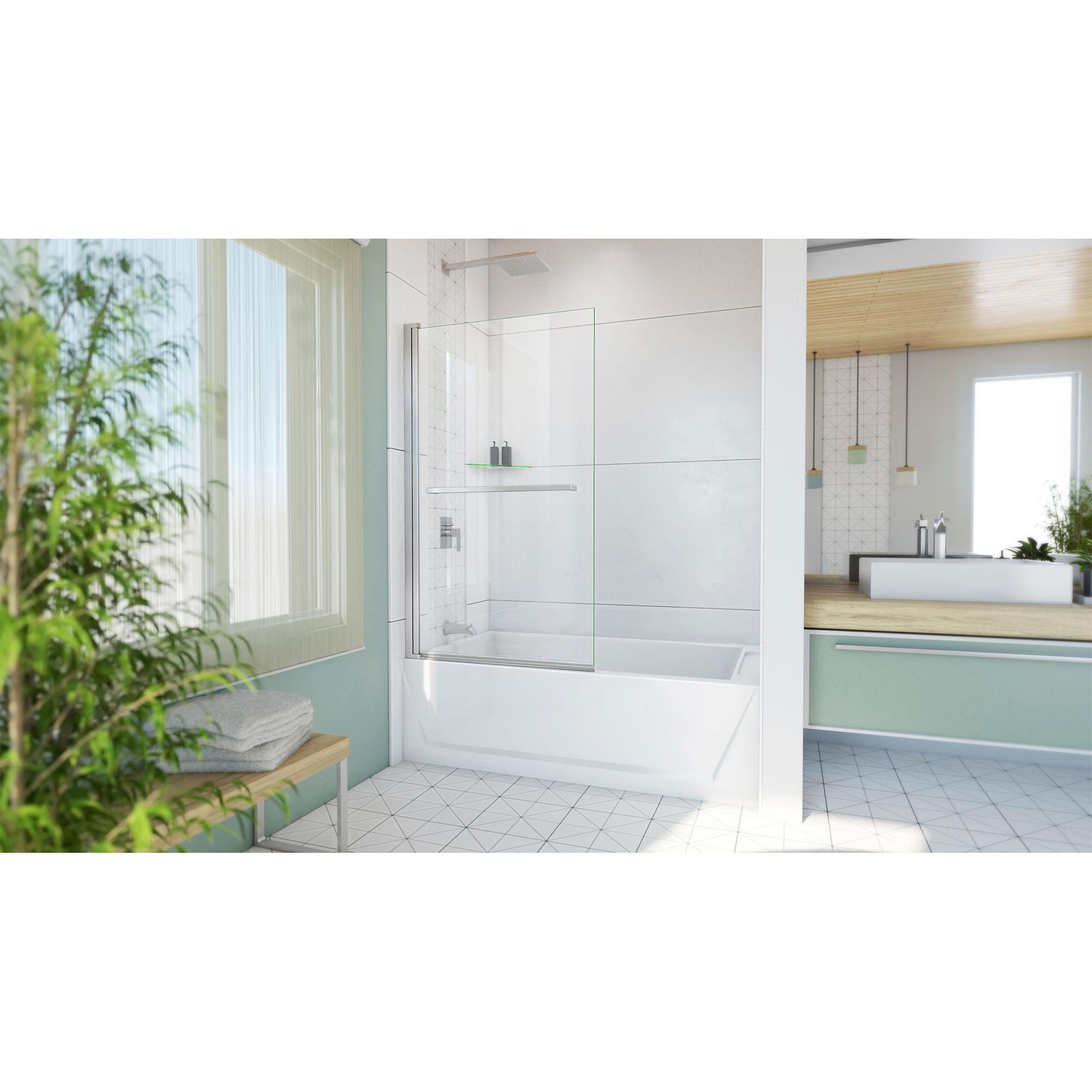 Aqua-Q Swing 58" H Frameless Tub Door