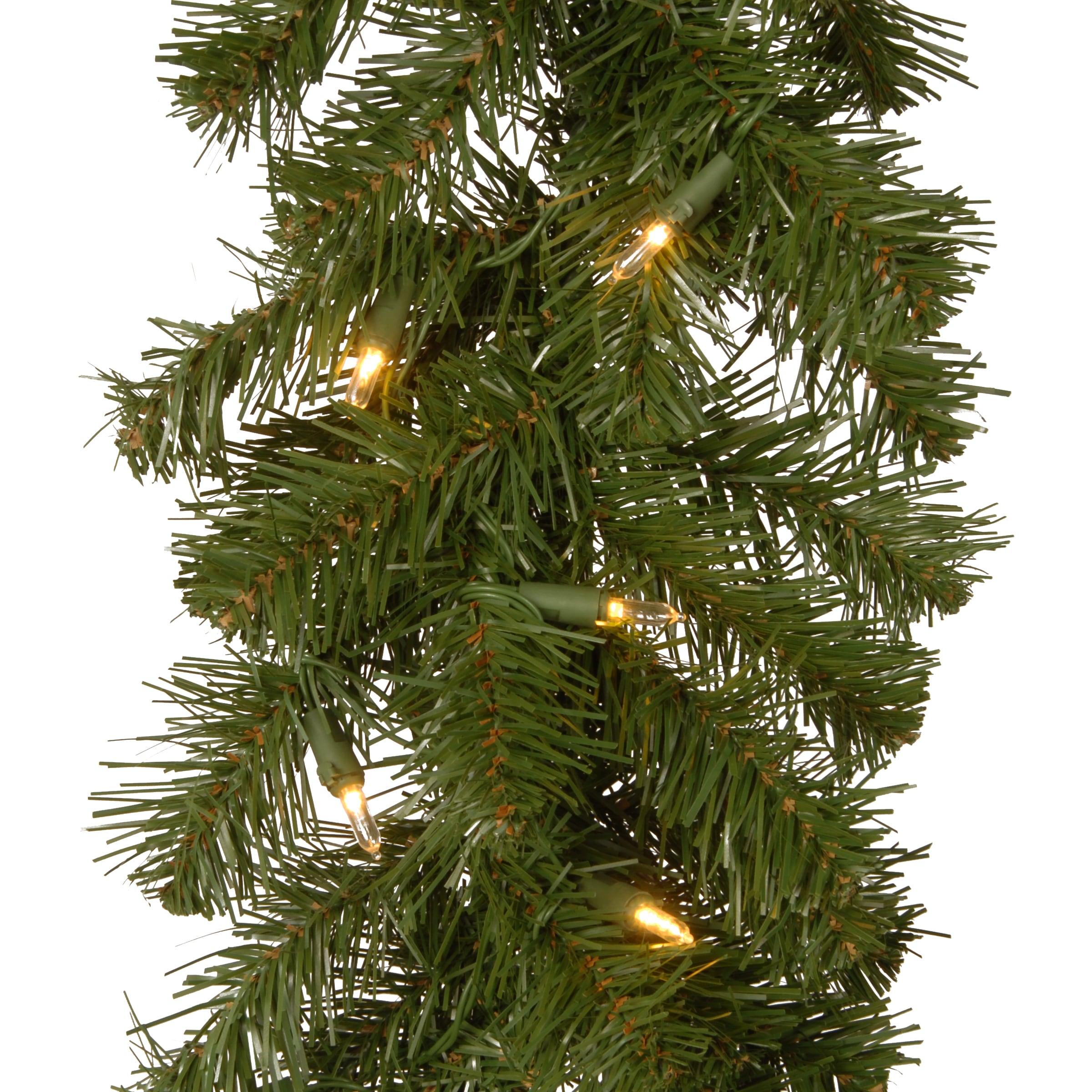 9ft' North Valley Spruce Artificial Christmas Garland with LED Lights