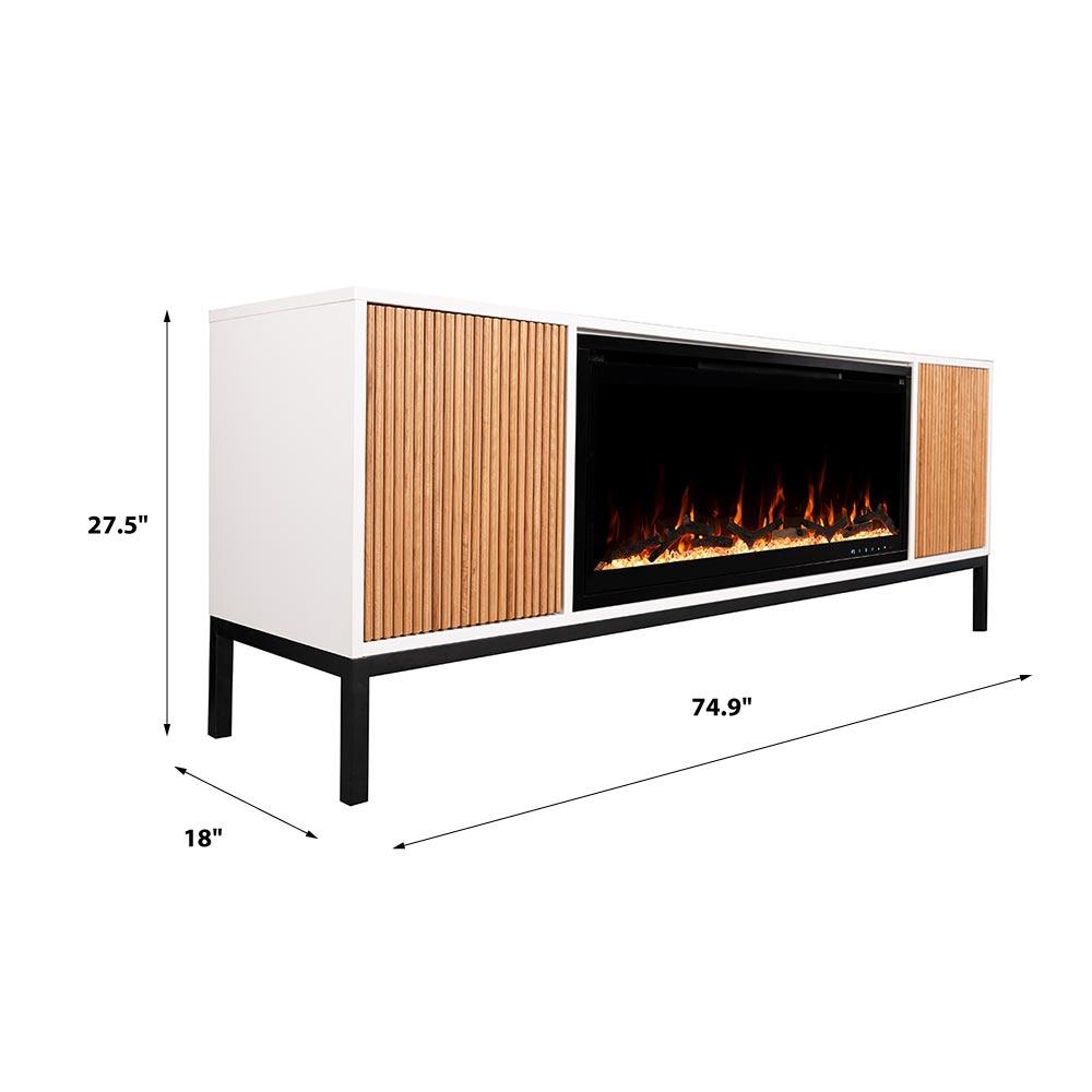 Modern Ember Emory Smart Electric Fireplace Tv Stand | 42” Firebox Heater | With Wi-fi App