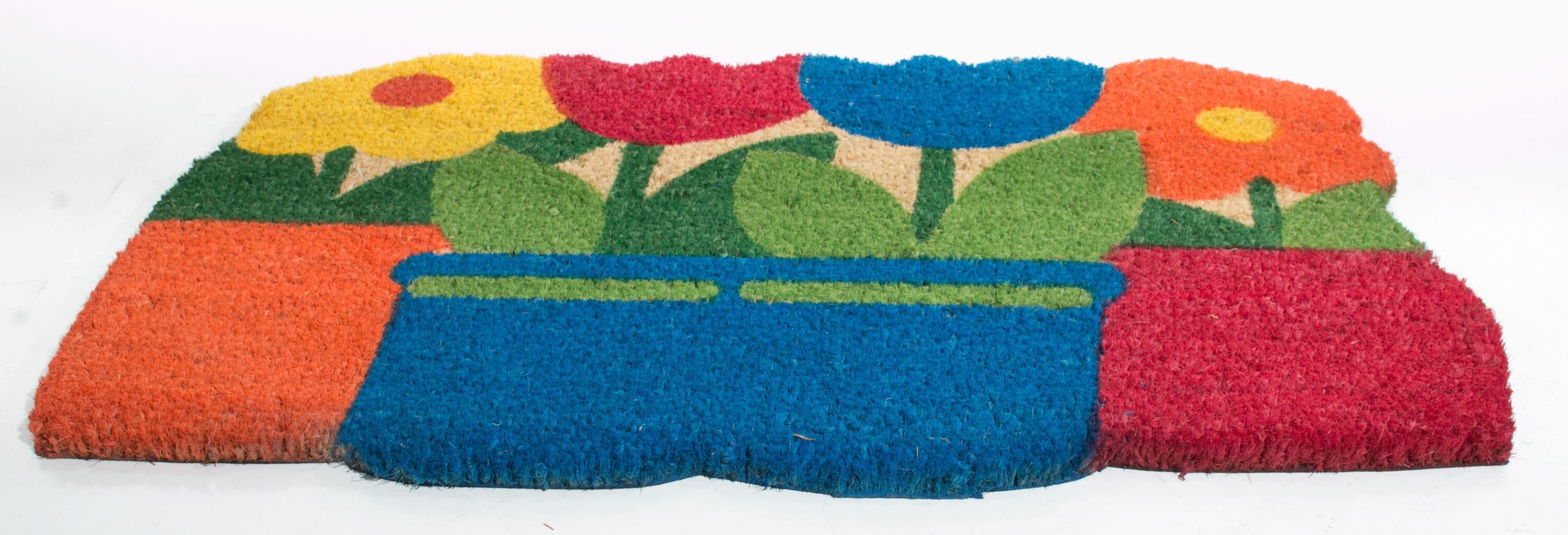 Imports D√©cor Vinyl Backed Coir Doormat, Flower Pots, 18 by 30-Inch
