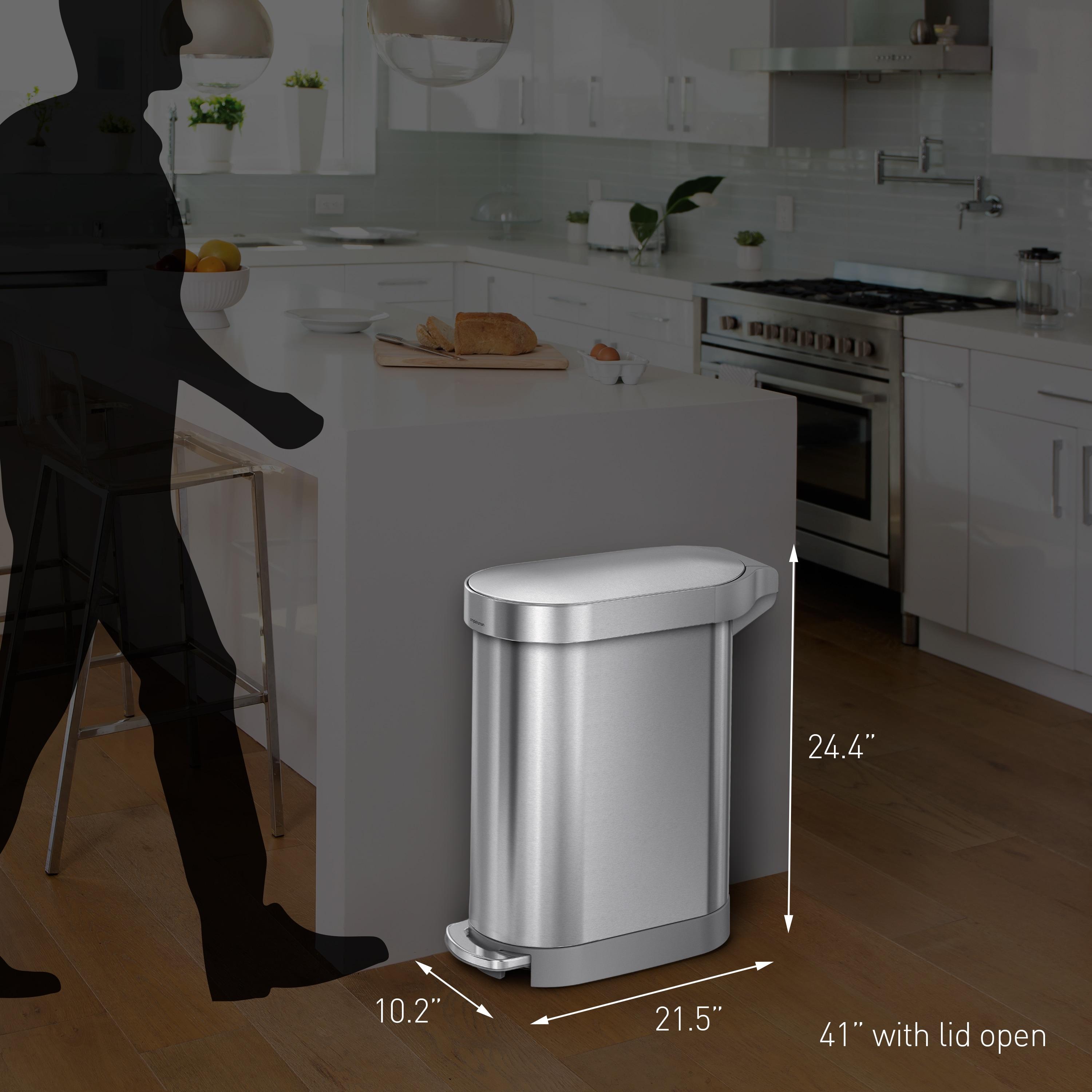 simplehuman 45 Liter / 12 Gallon Slim Hands-Free Kitchen Step Trash Can