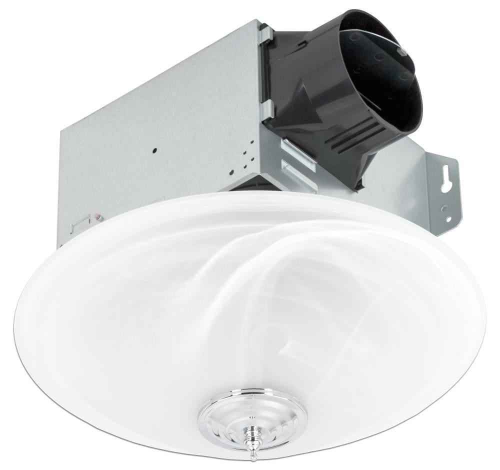 White Frosted Glass 14" Ceiling Mount LED Bathroom Fan